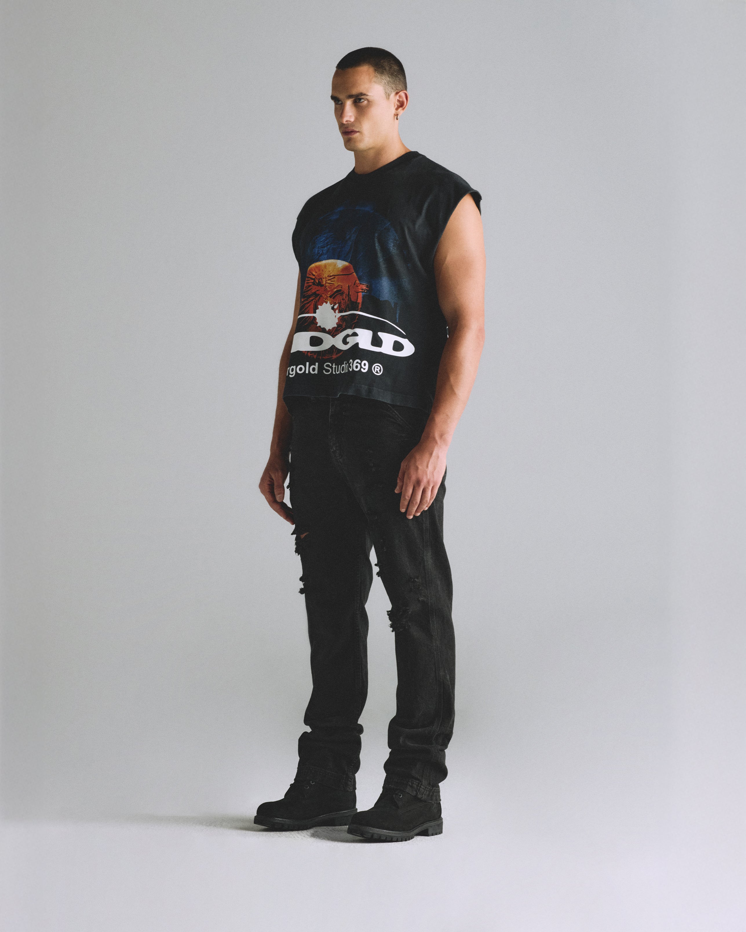 HELIOS PHASES SLEEVELESS TSHIRT VINTAGE BLACK