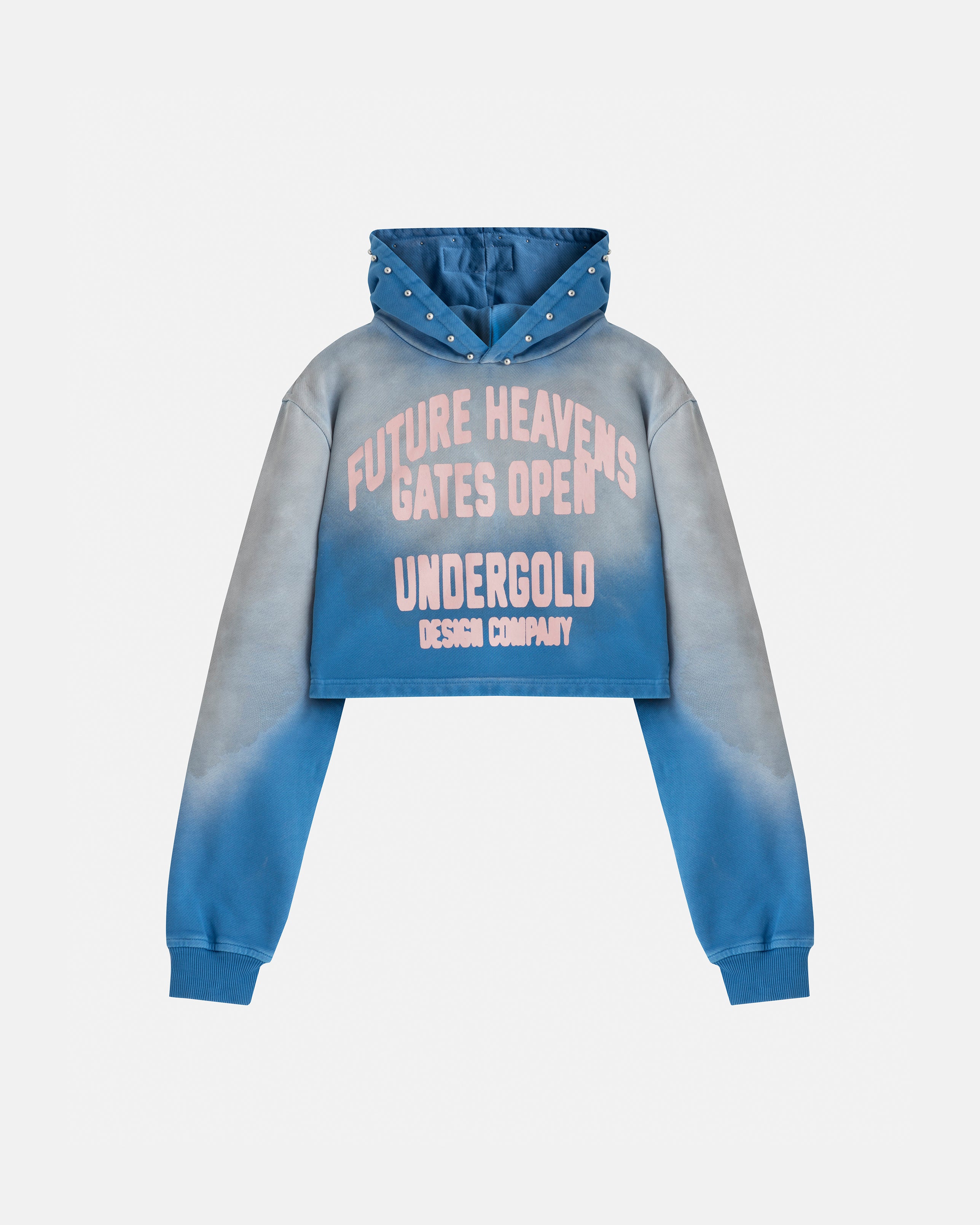 W AGNUS DEI FUTURE HEAVENS SLIM FIT HOODIE STORM BLUE