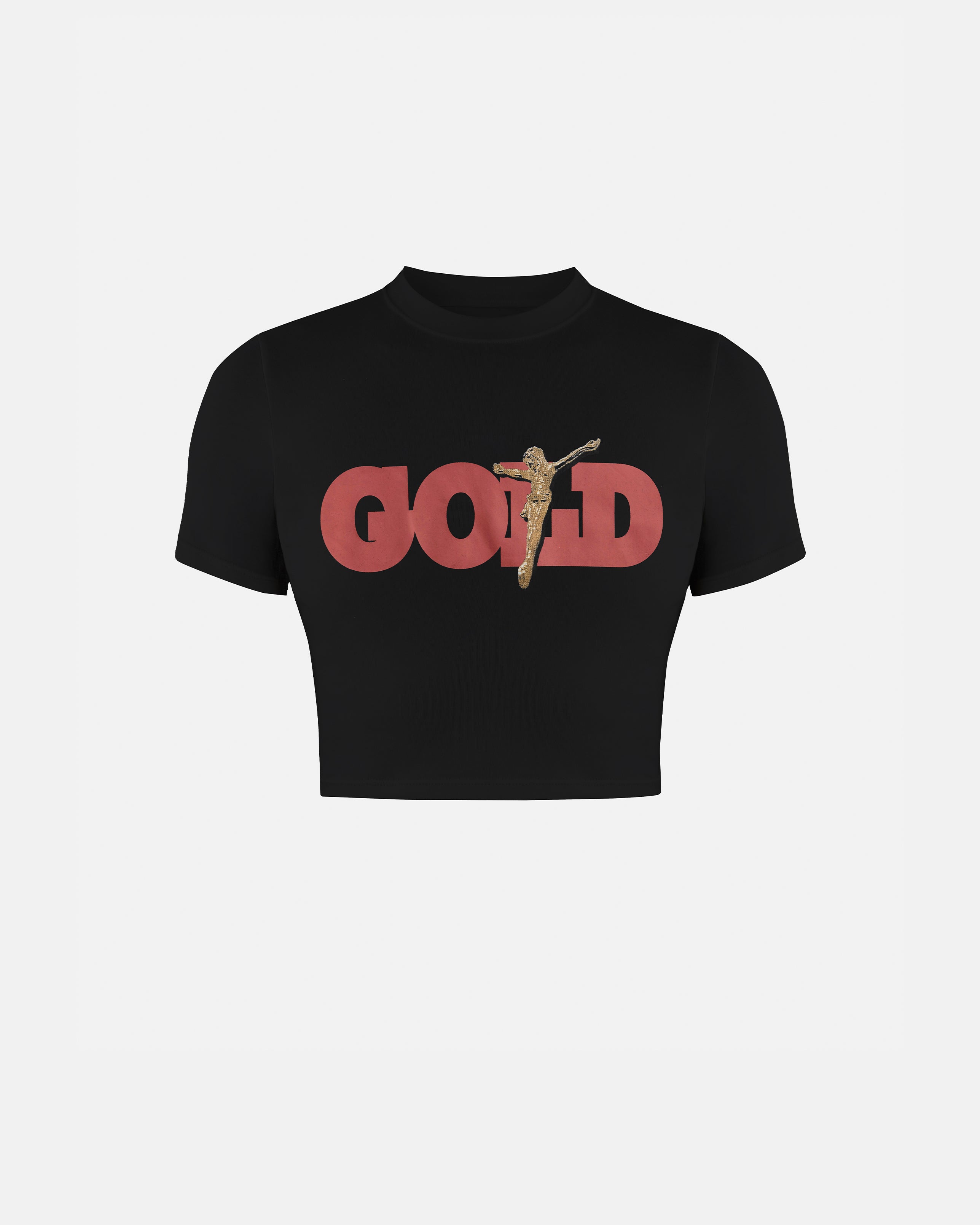 THE PATH GOLDEN CHRIST BABY TEE BLACK