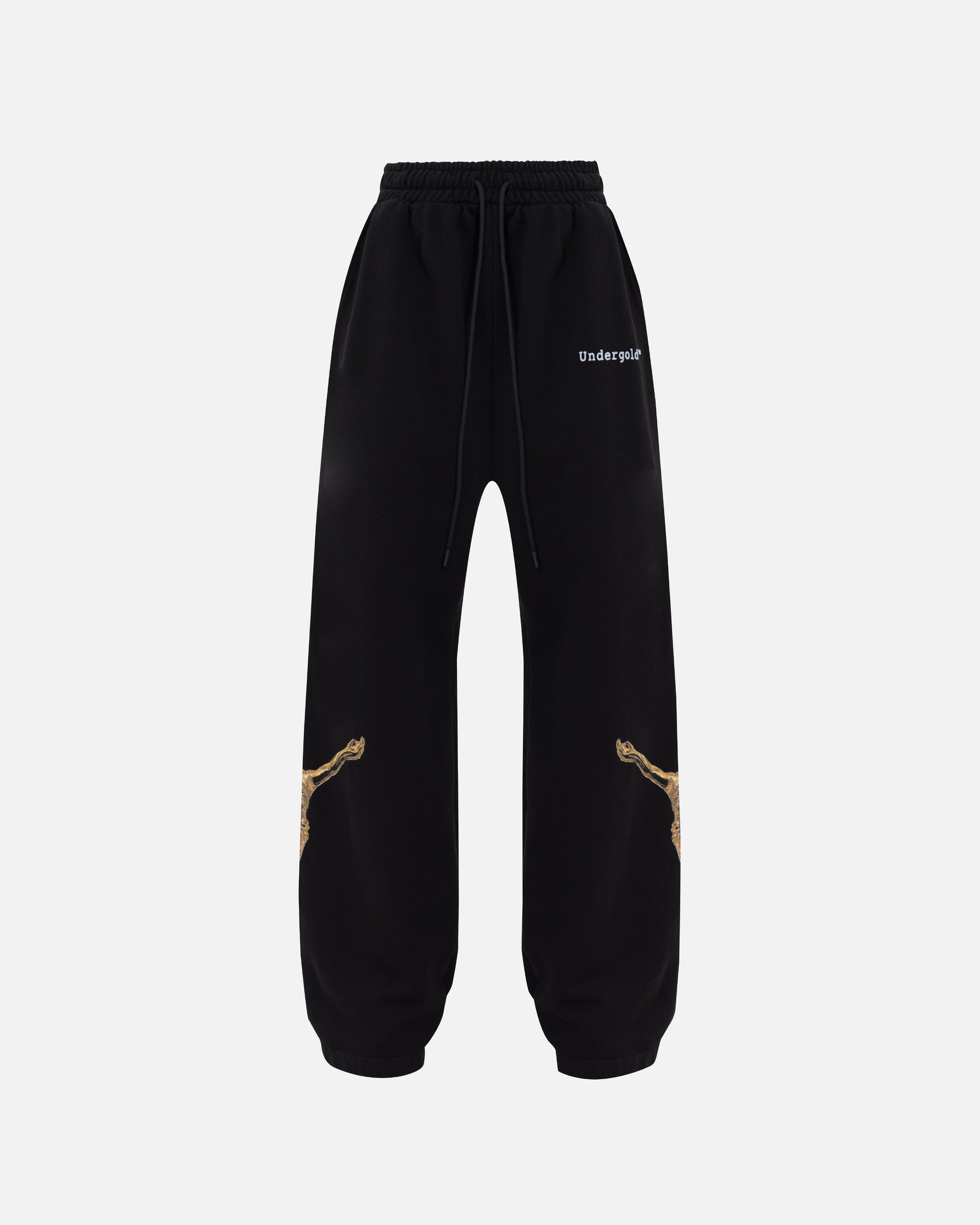 THE PATH GOLDEN CHRIST STRAIGHTPANTS BLACK