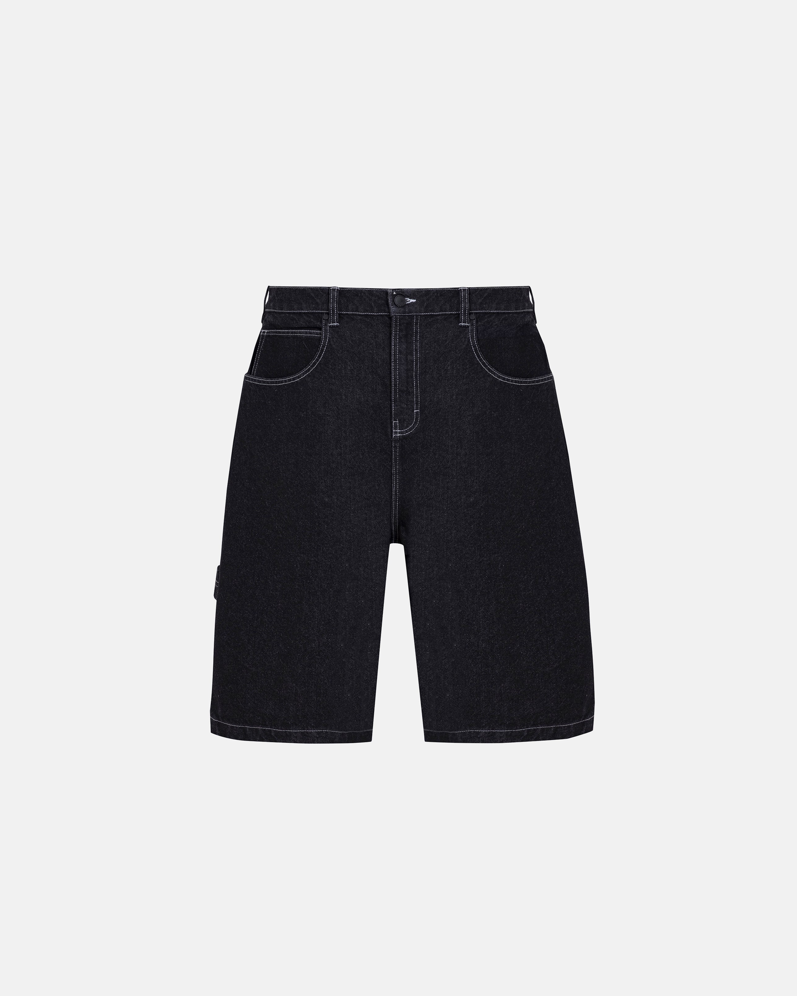 BASICS UNDGLD DENIM SHORT BLACK