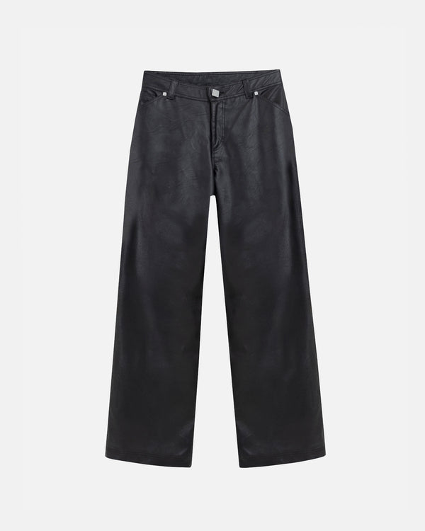 UNDERGOLD - W Capsule Basic Pleather Wide Jeans - Black
