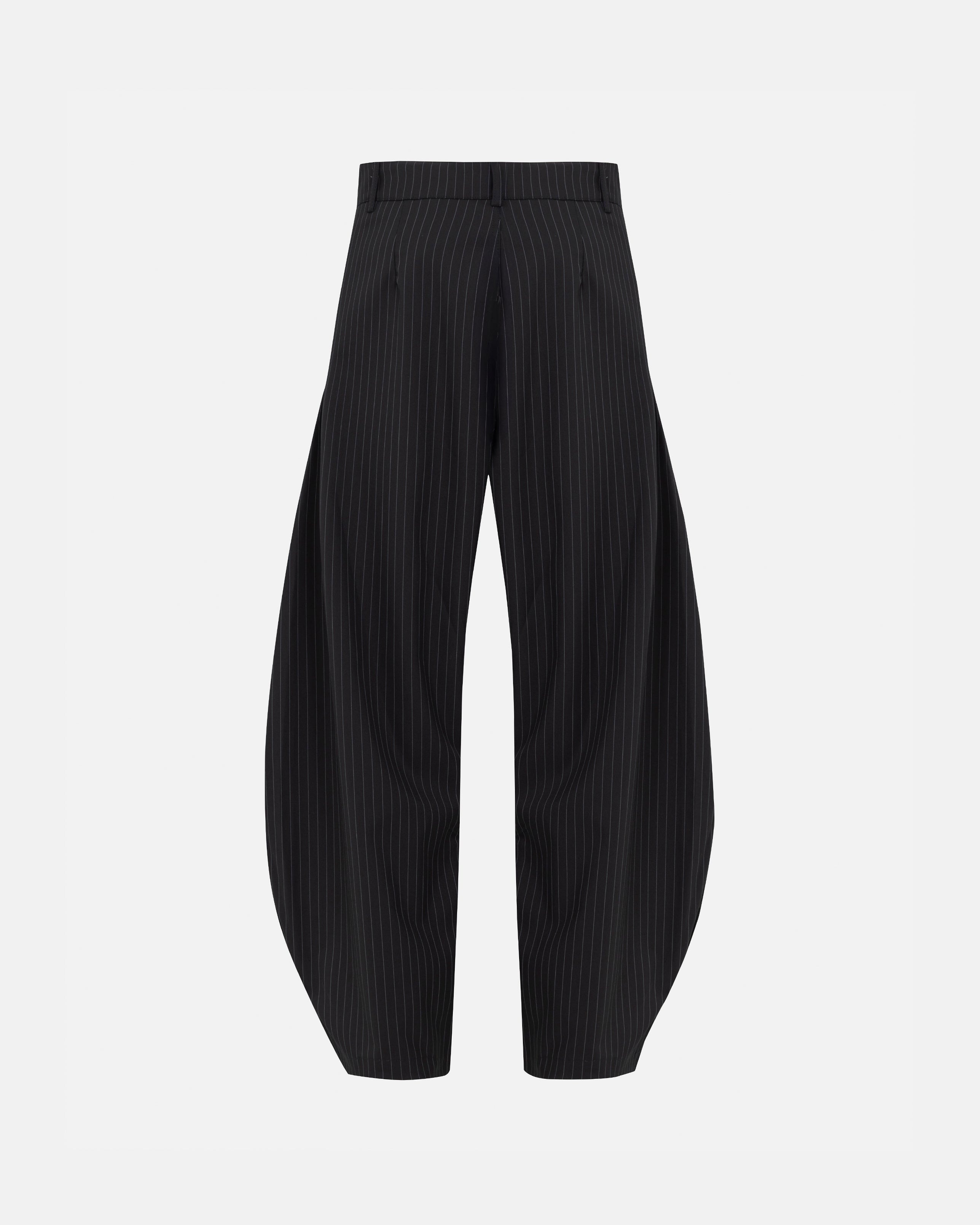 THE PATH MONOGRAM BARREL TROUSER BLACK / CHALK LINE