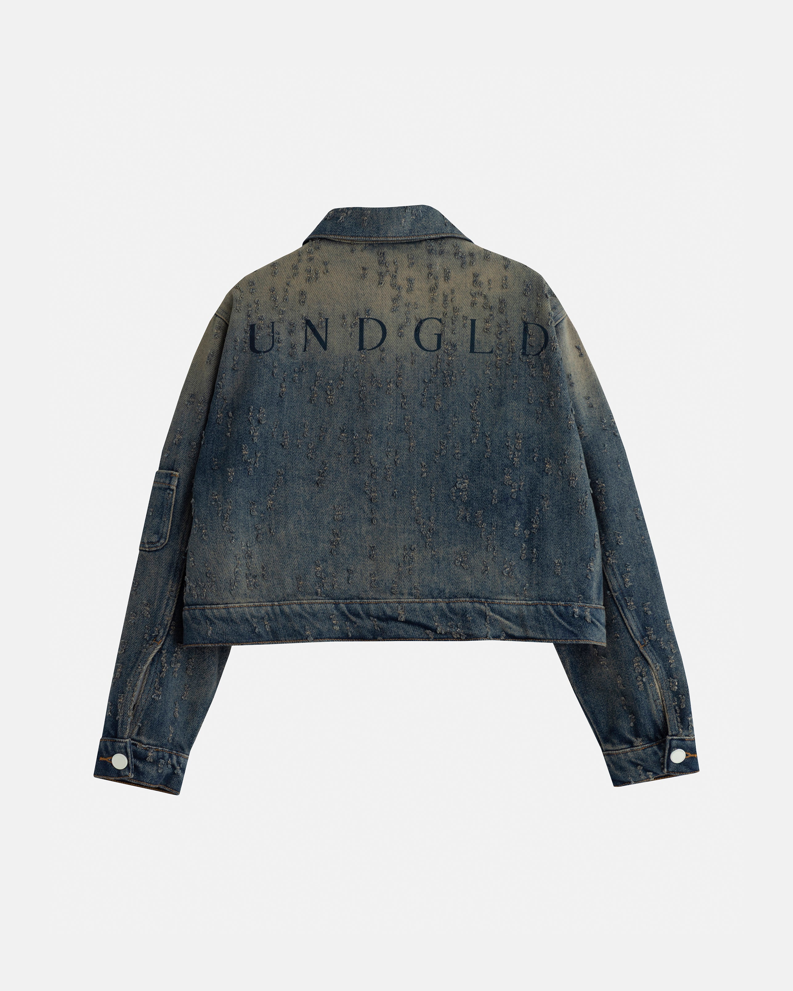 W AGNUS DEI UNDRGLD RIPPED JACKET DIRTY BLUE