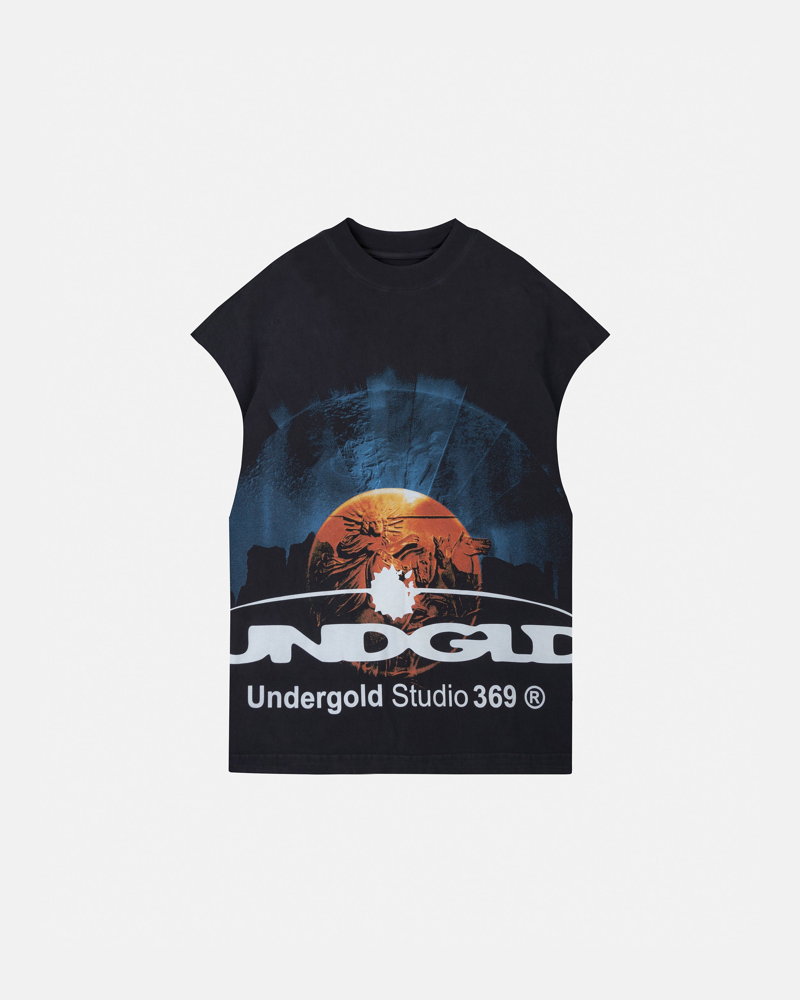 HELIOS PHASES SLEEVELESS TSHIRT VINTAGE BLACK