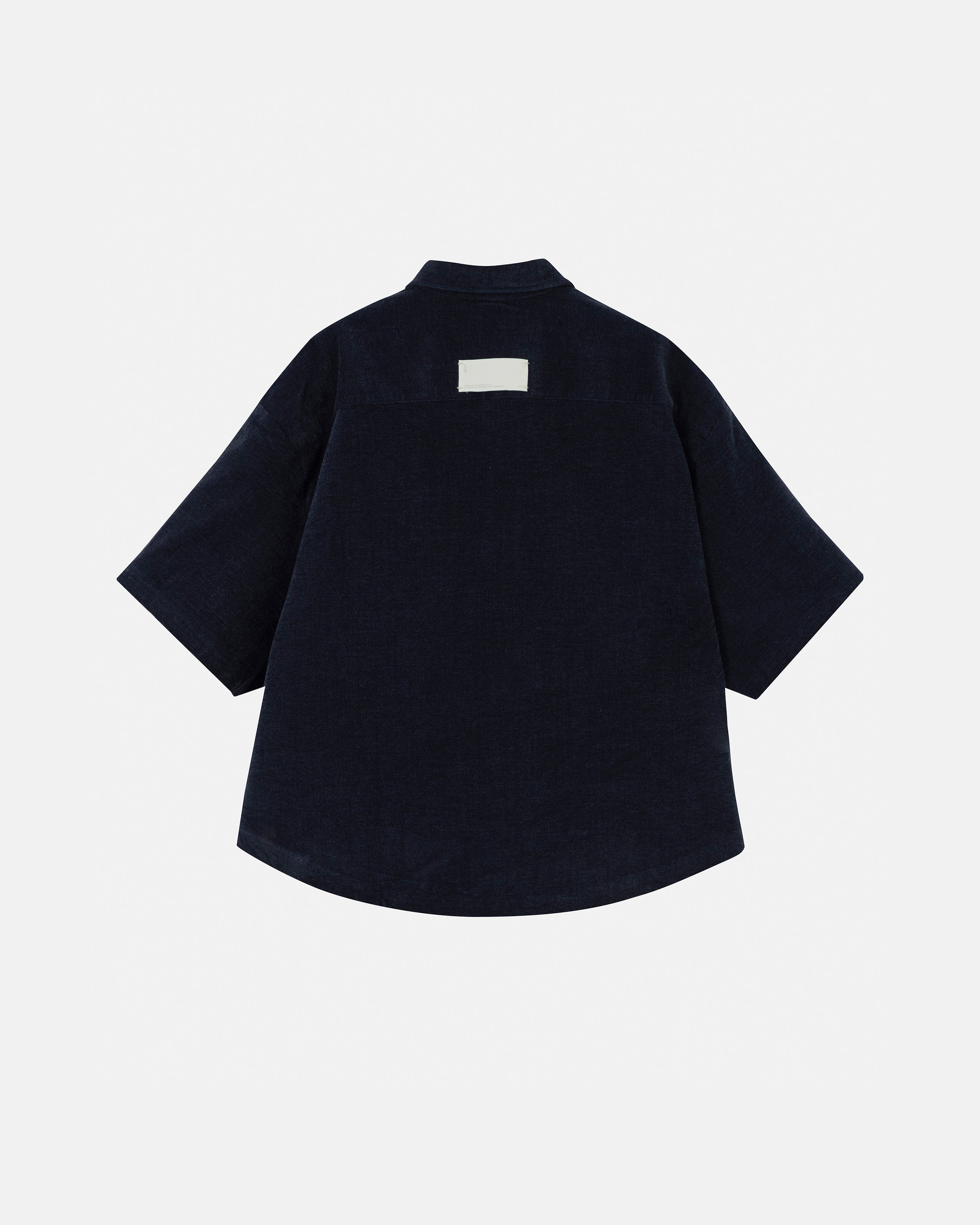 THE PATH MONOGRAM BOXY FIT SHIRT BLUE