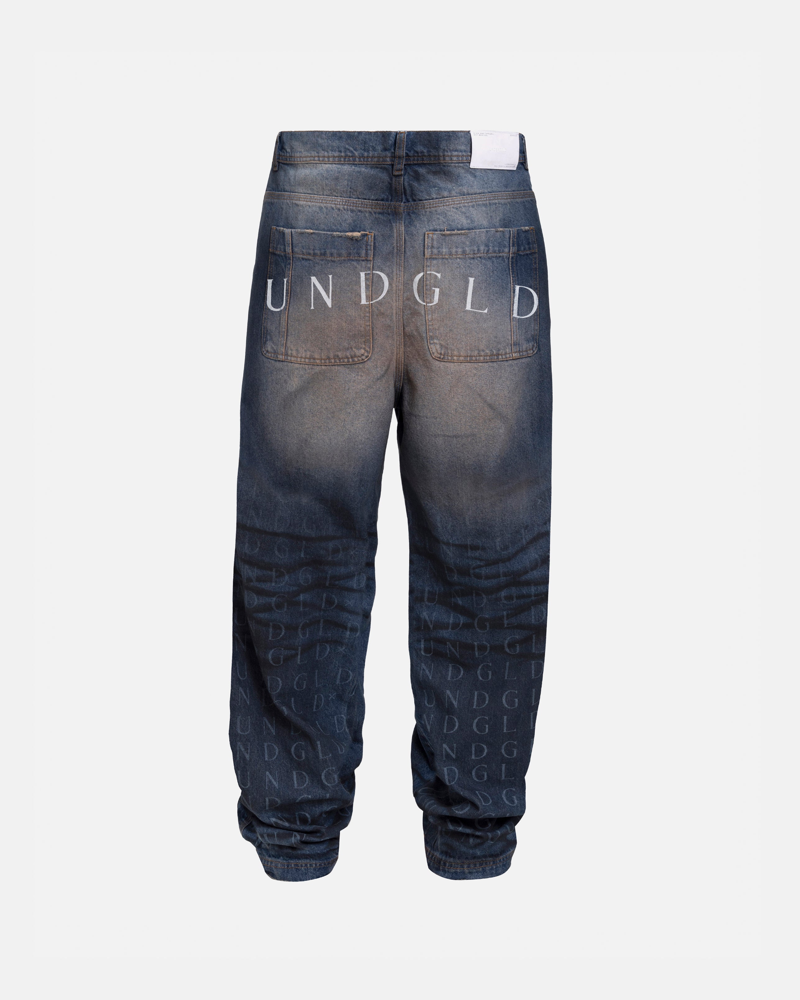 ETERNAL UNDGLD WIDE JEAN POLLUTED BLUE