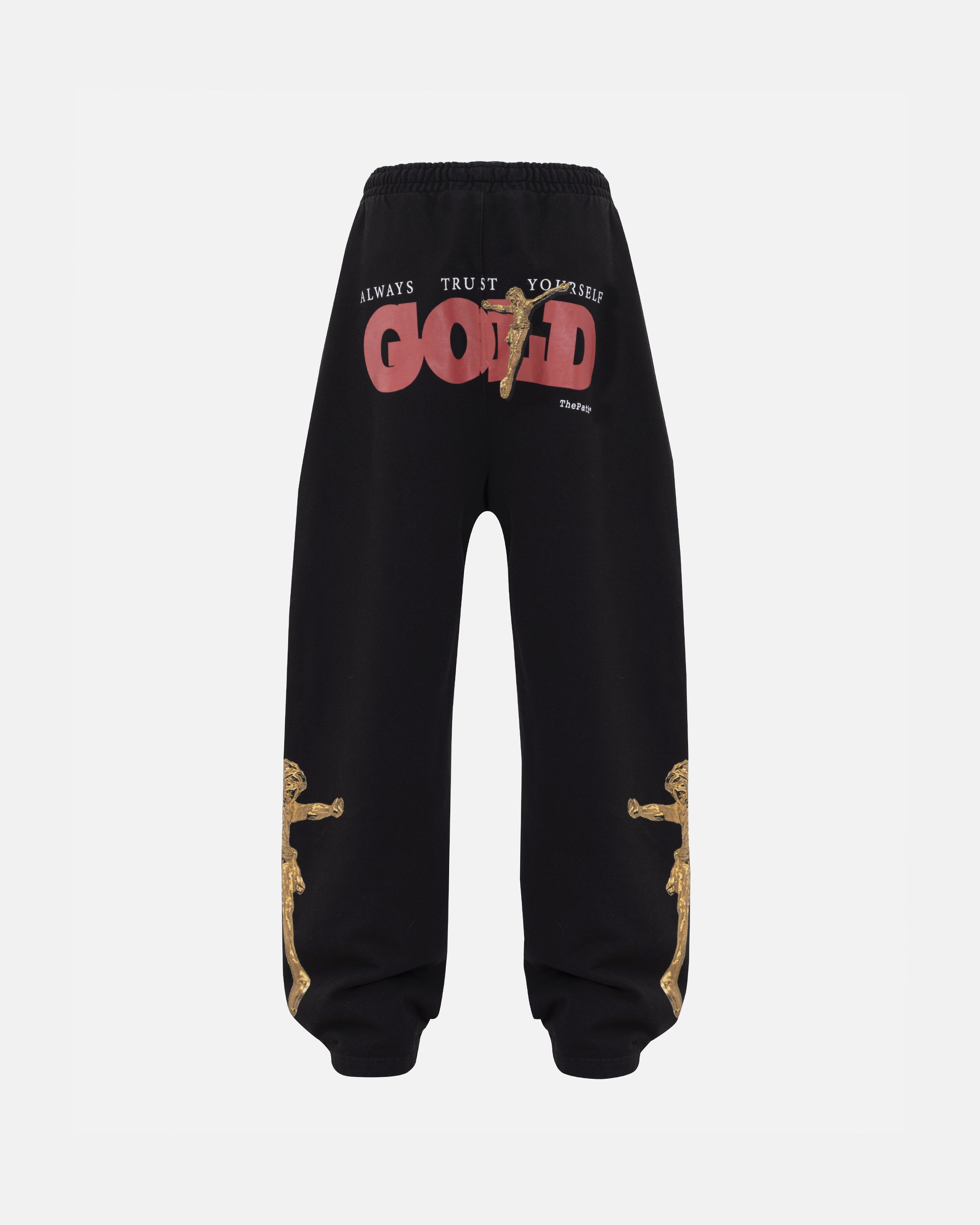 THE PATH GOLDEN CHRIST STRAIGHTPANTS BLACK
