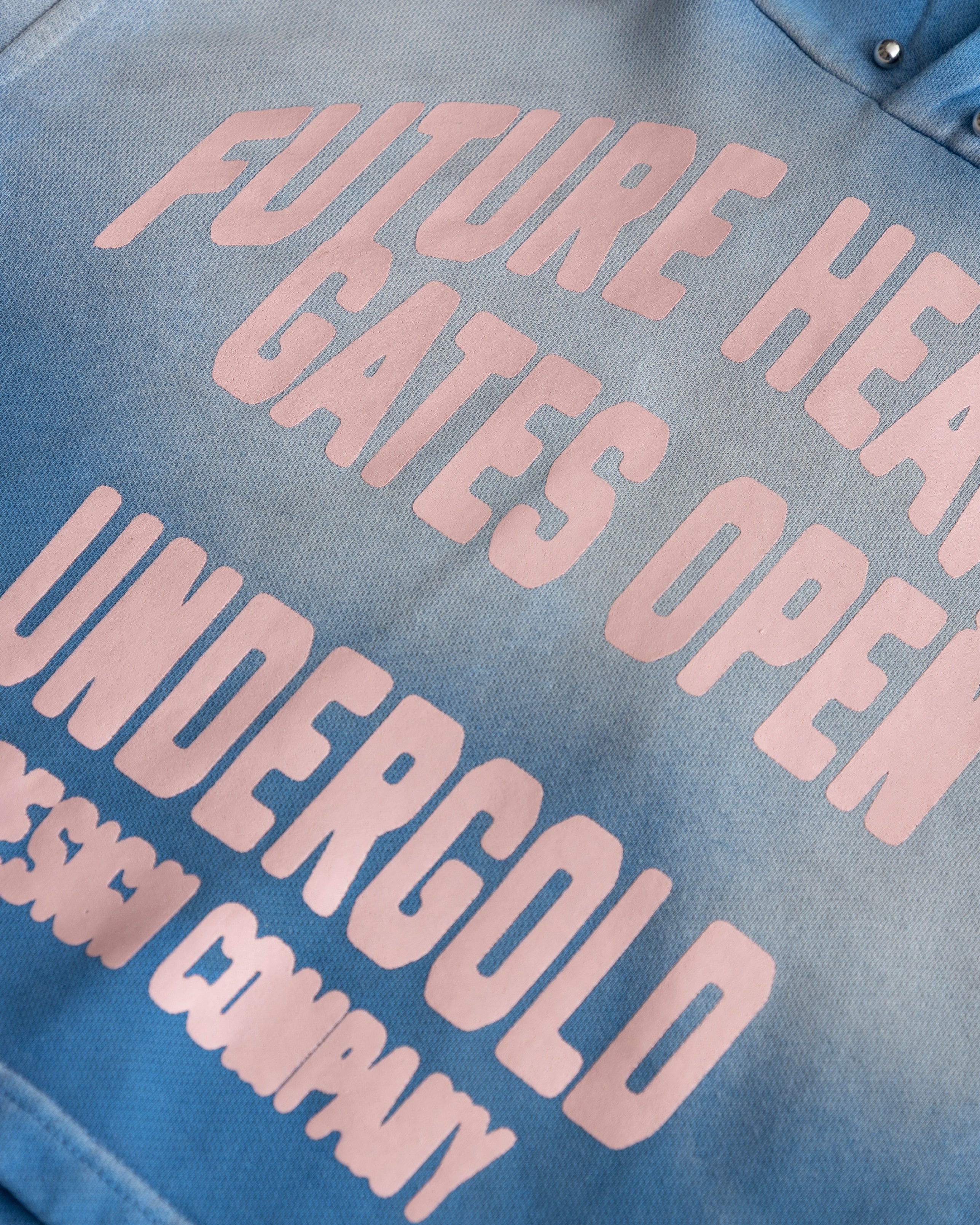 W AGNUS DEI FUTURE HEAVENS SLIM FIT HOODIE STORM BLUE