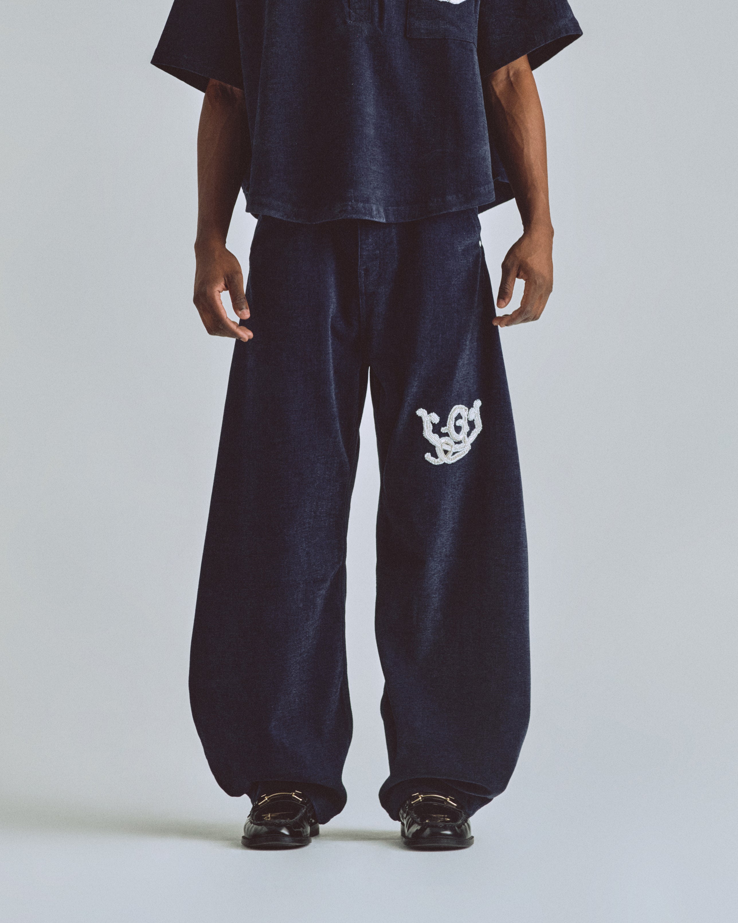 THE PATH MONOGRAM BARREL JEAN BLUE