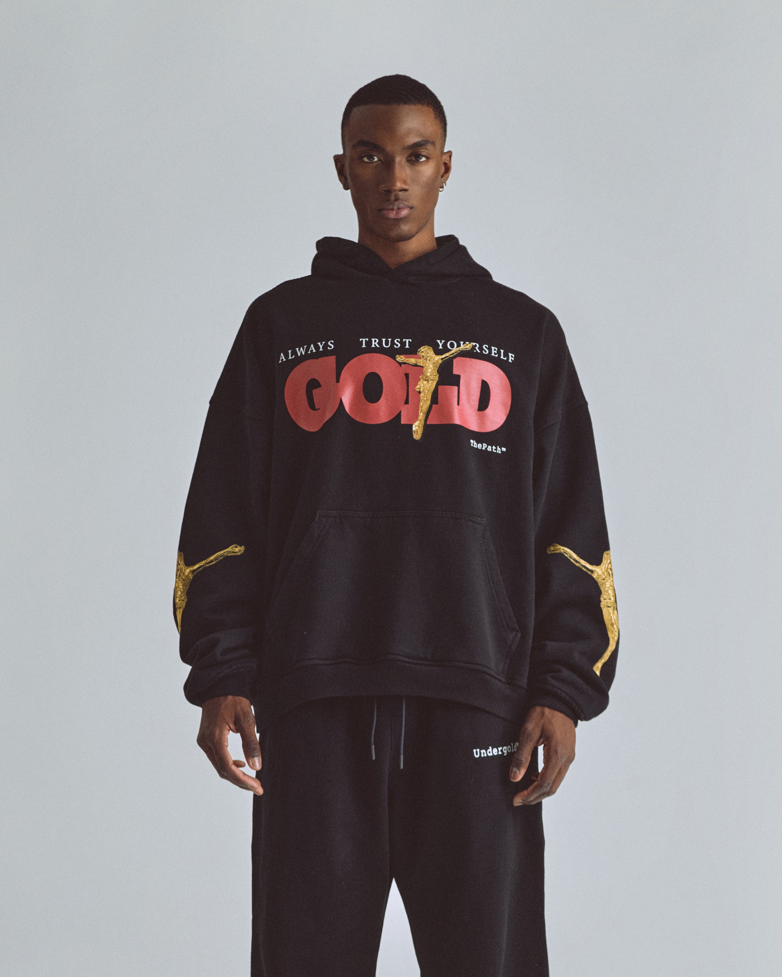 THE PATH GOLDEN CHRIST HOODIE BLACK