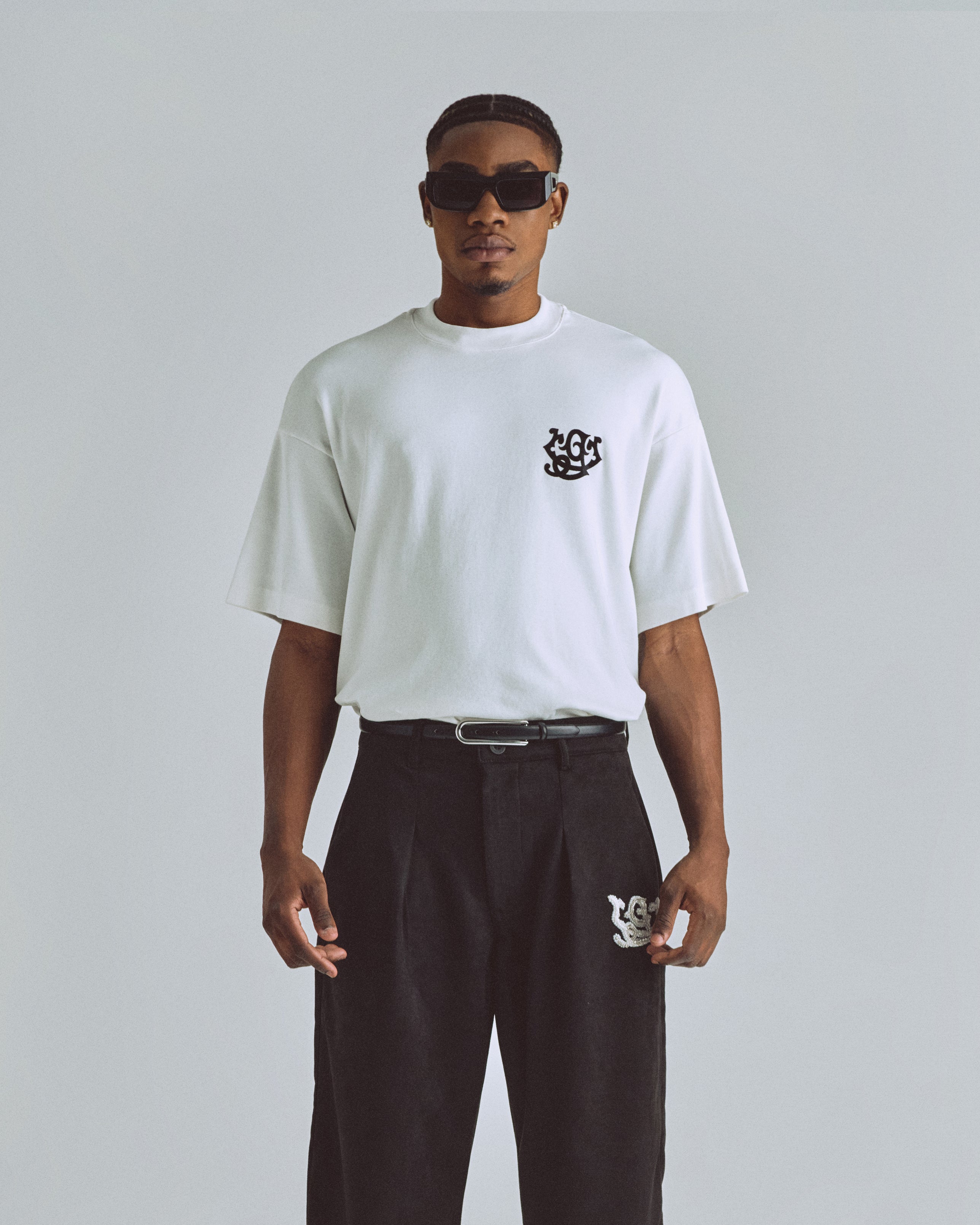 THE PATH MONOGRAM BOXY FIT TSHIRT WHITE