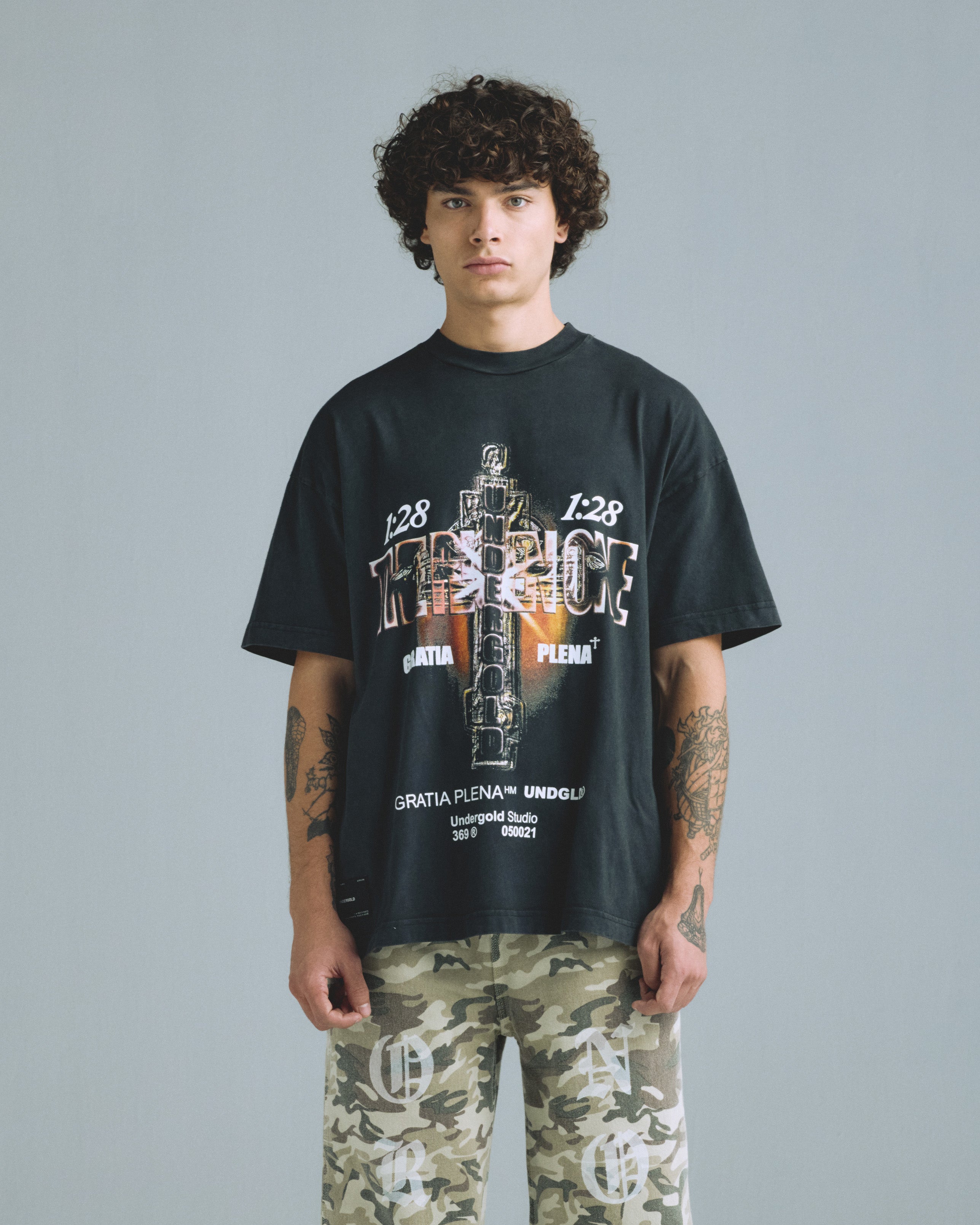 GRATIA PLENA THE RISEN ONE TSHIRT VINTAGE BLACK