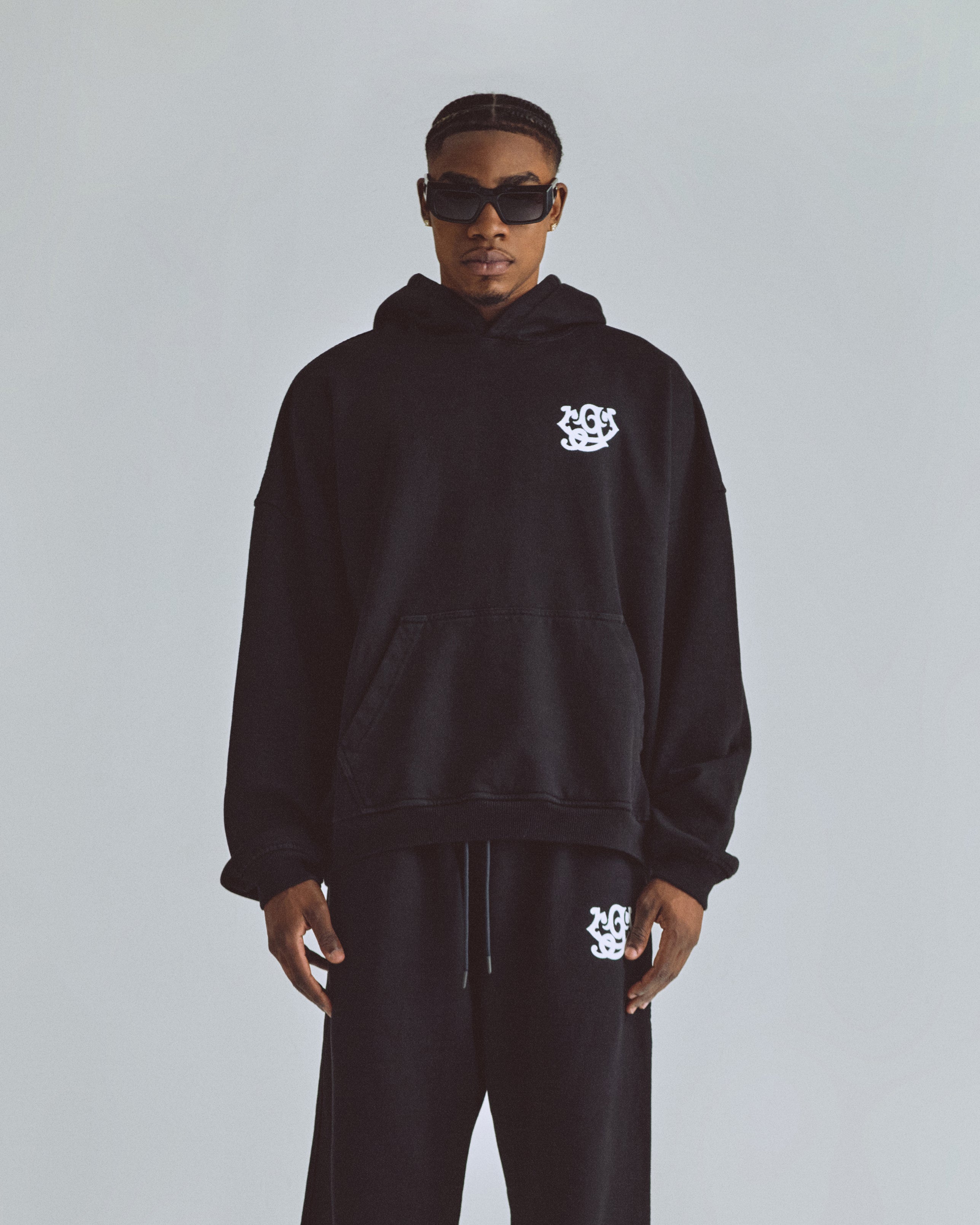 THE PATH MONOGRAM HOODIE BLACK