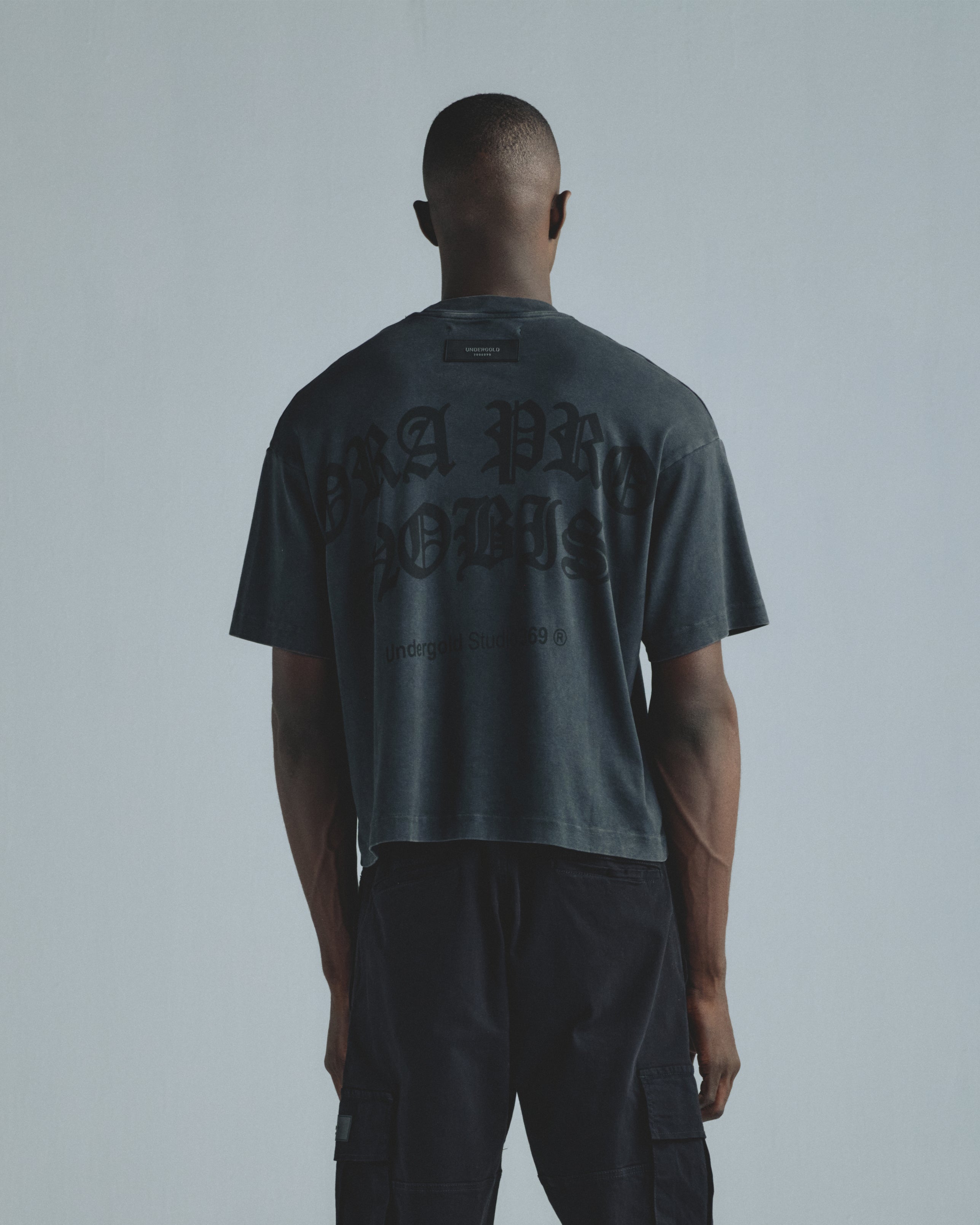 GRATIA PLENA ORA PRO NOBIS BOXY FIT TSHIRT VINTAGE BLACK