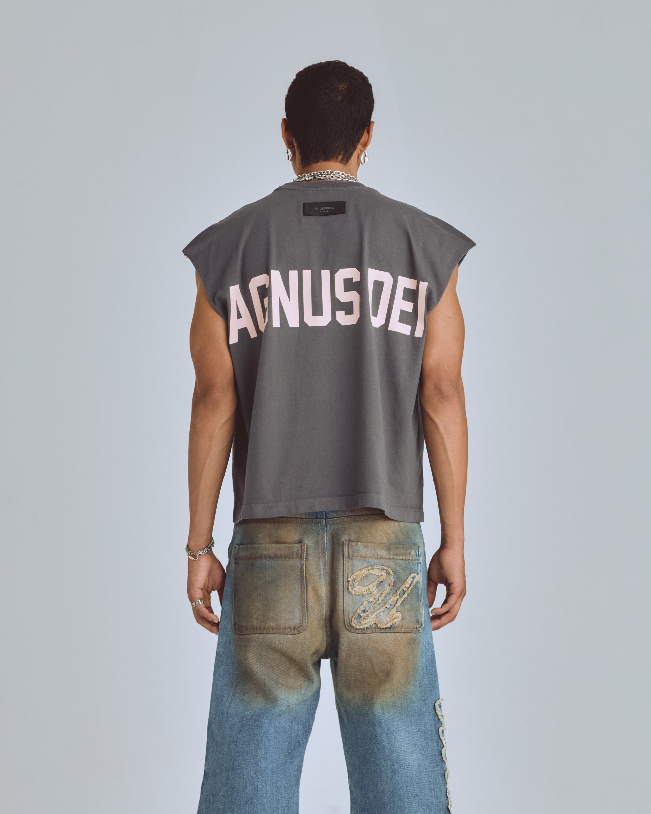AGNUS DEI UNDRGLD SLEEVELESS TSHIRT VINTAGE GRAY