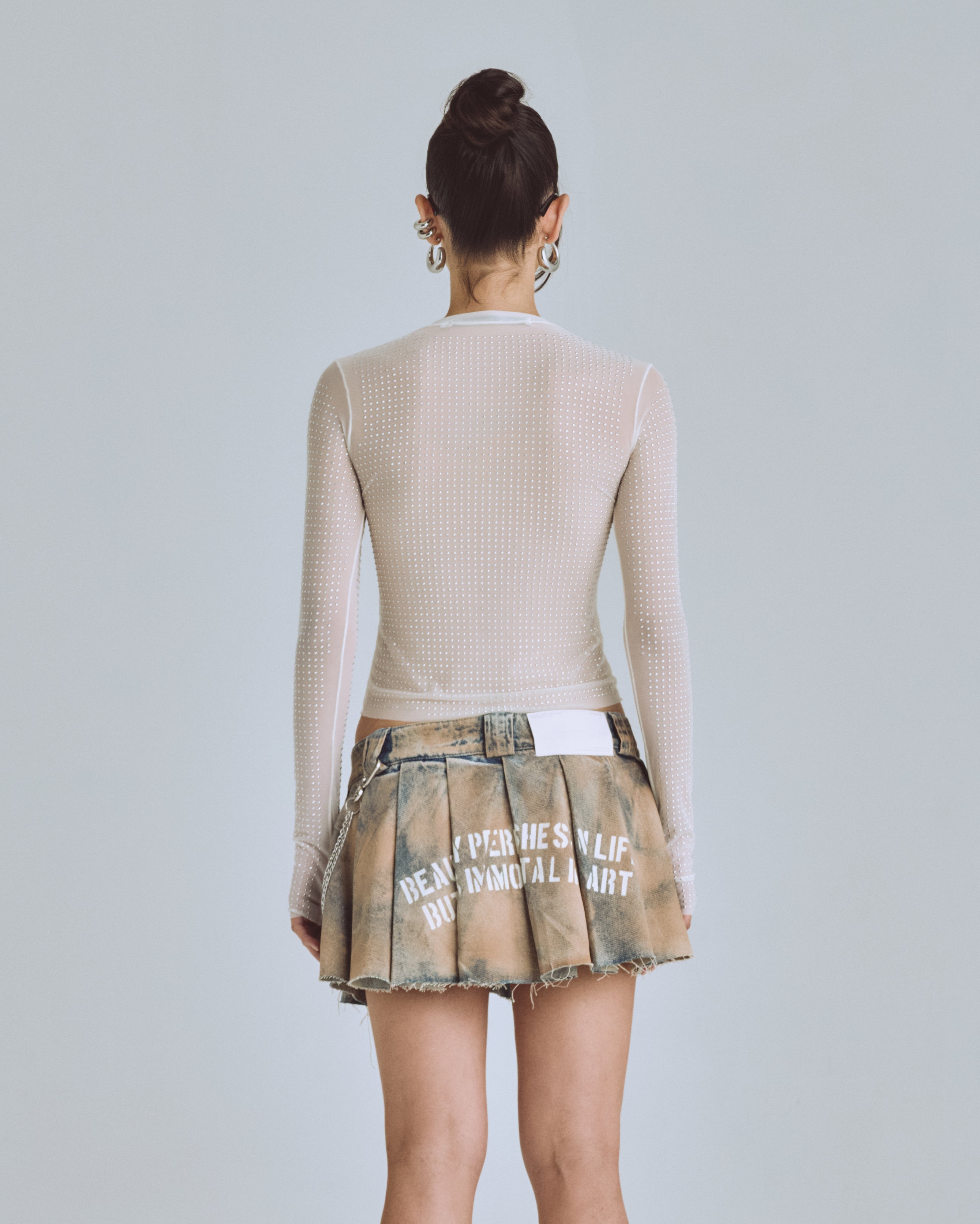 AGNUS DEI RHINESTONE LONGSLEEVE CREAM