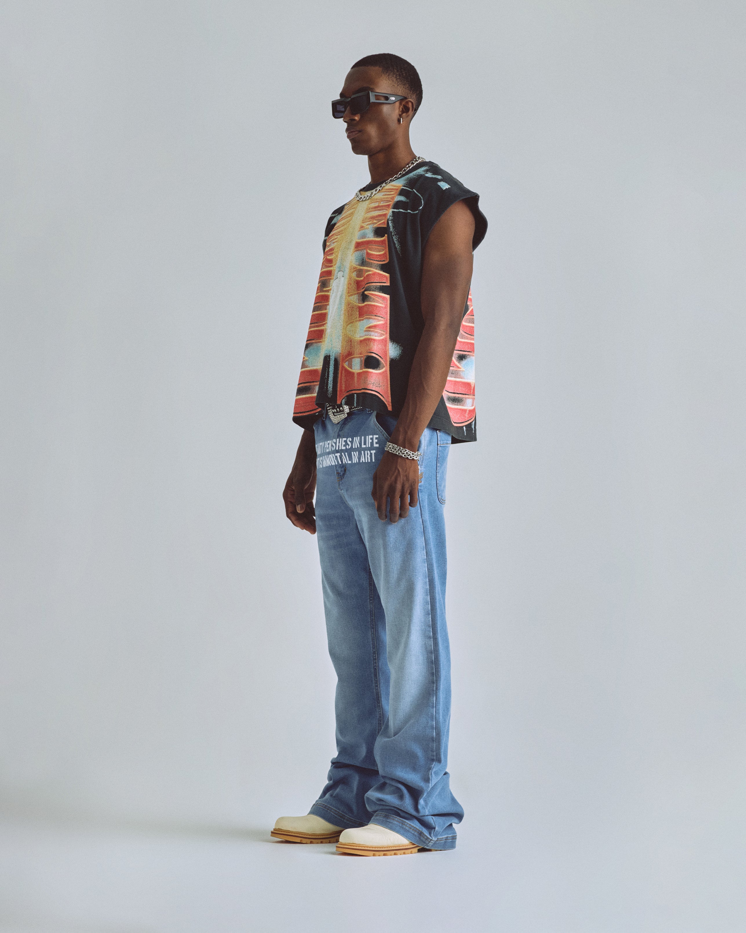 THE PATH BEAUTY FLARE JEAN BLUE