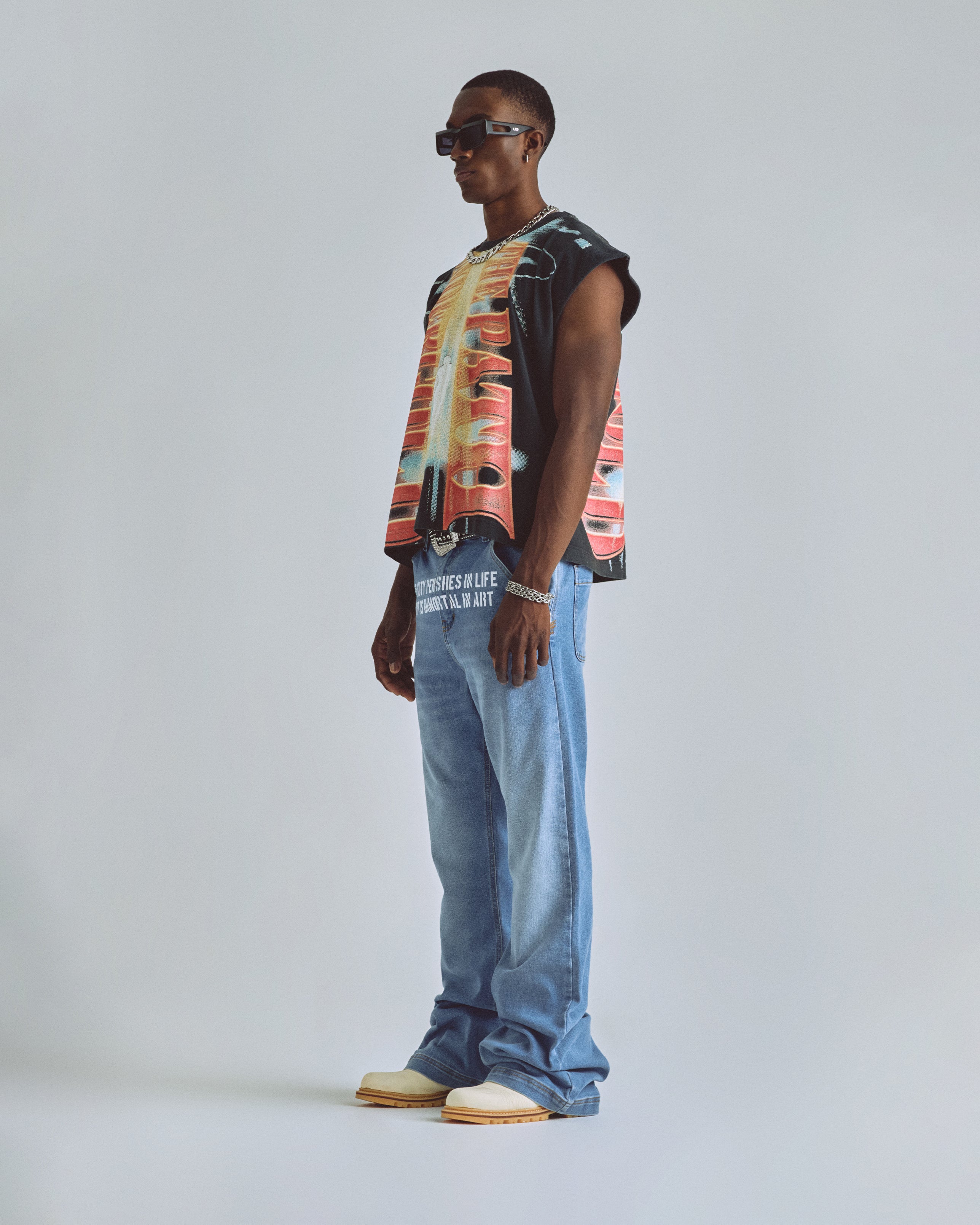THE PATH PASSAGE SLEEVELESS TSHIRT VINTAGE BLACK