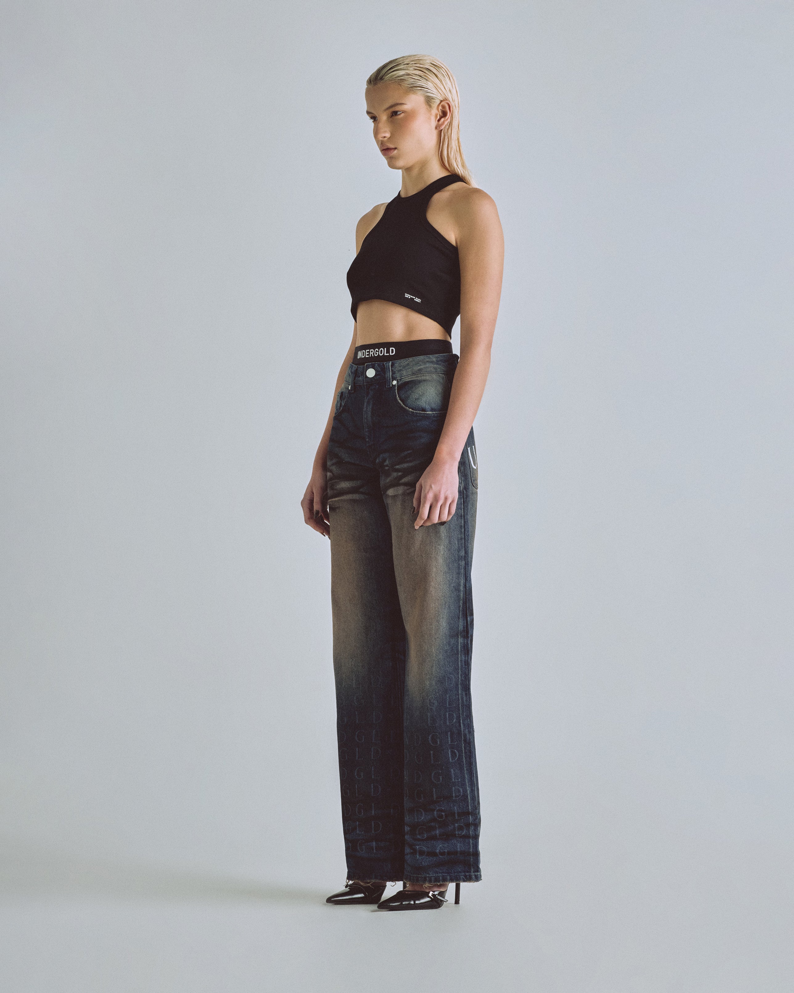 BASICS W UNDERGOLD STUDIO TANK TOP BLACK