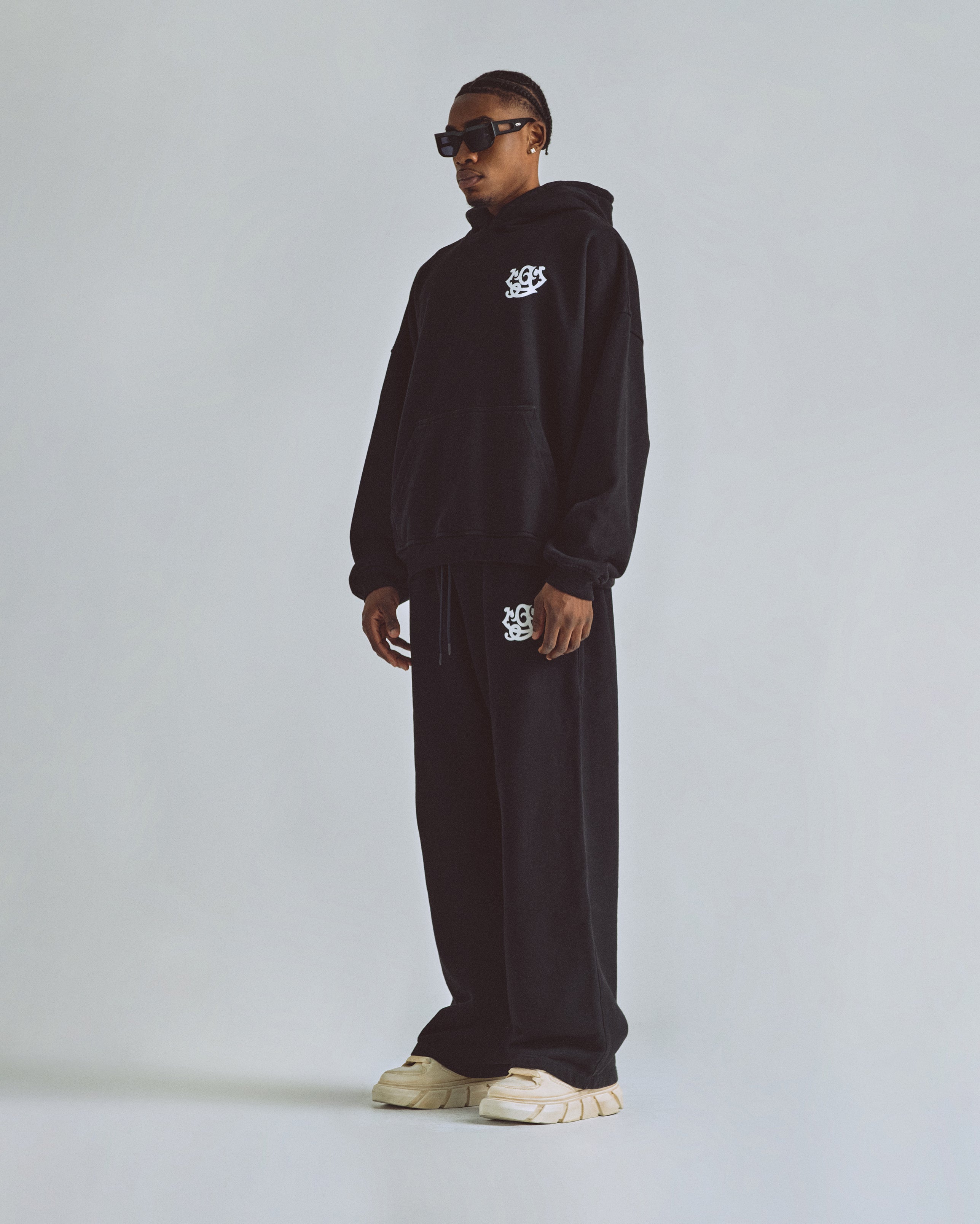 THE PATH MONOGRAM HOODIE BLACK