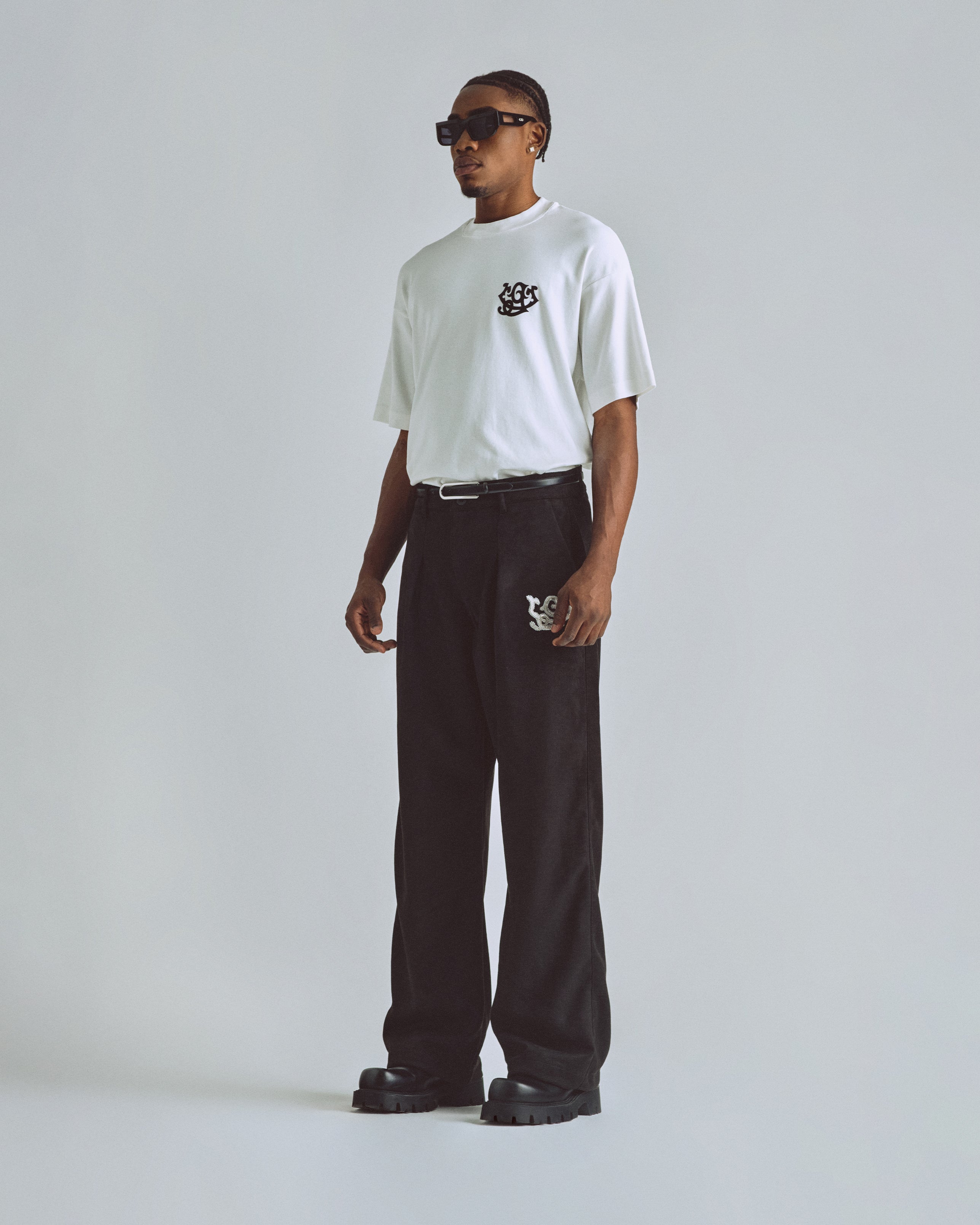 THE PATH MONOGRAM BOXY FIT TSHIRT WHITE