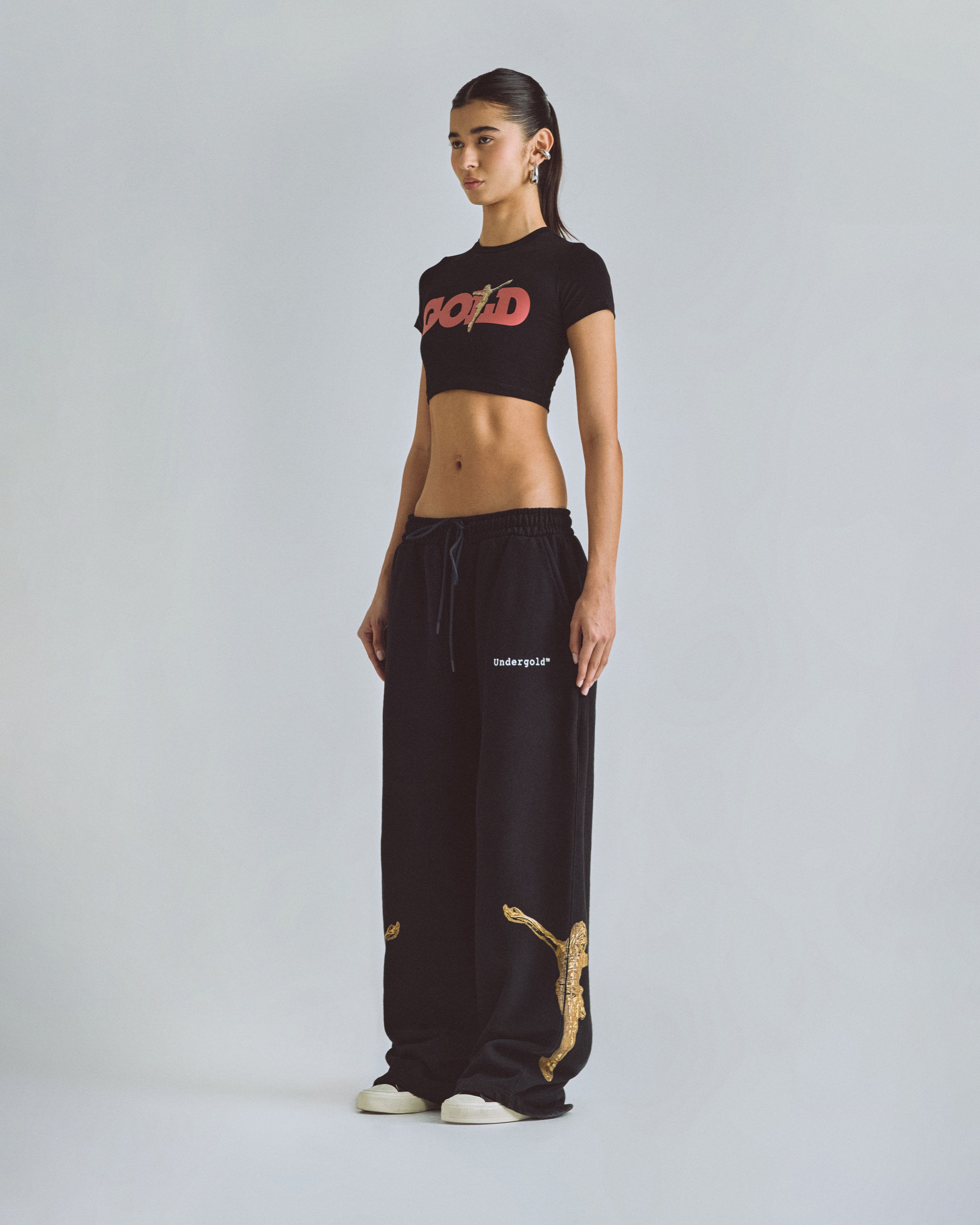 THE PATH GOLDEN CHRIST BABY TEE BLACK