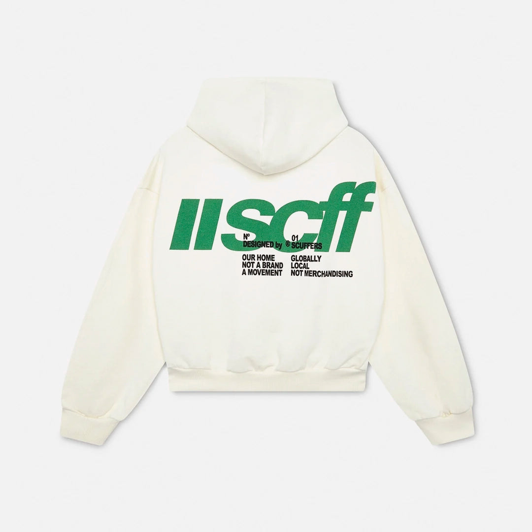 SCUFFERS GLOBALLY ECRU WHITE HOODIE