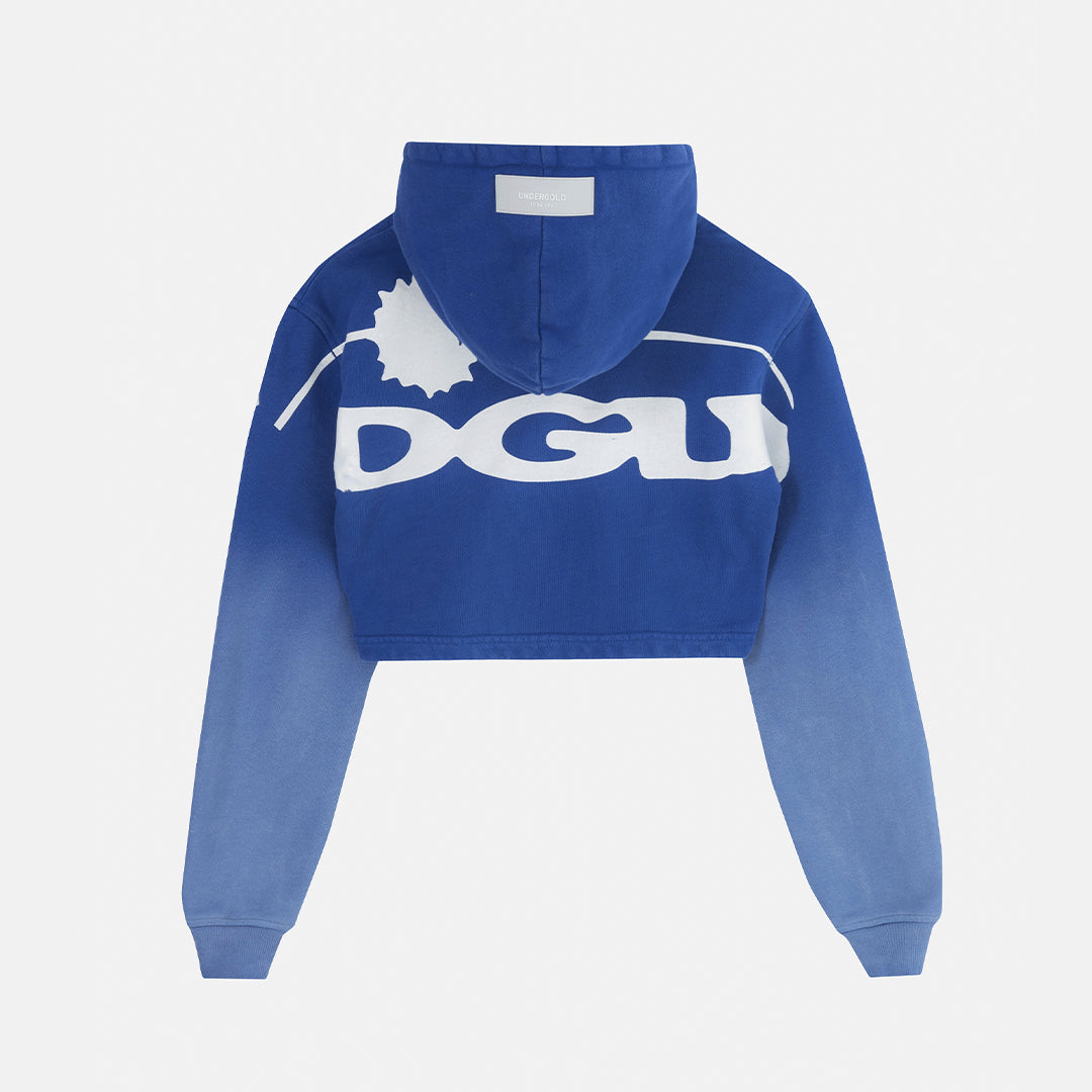HELIOS SLIM FIT CROPPED HOODIE ELECTRIC BLUE