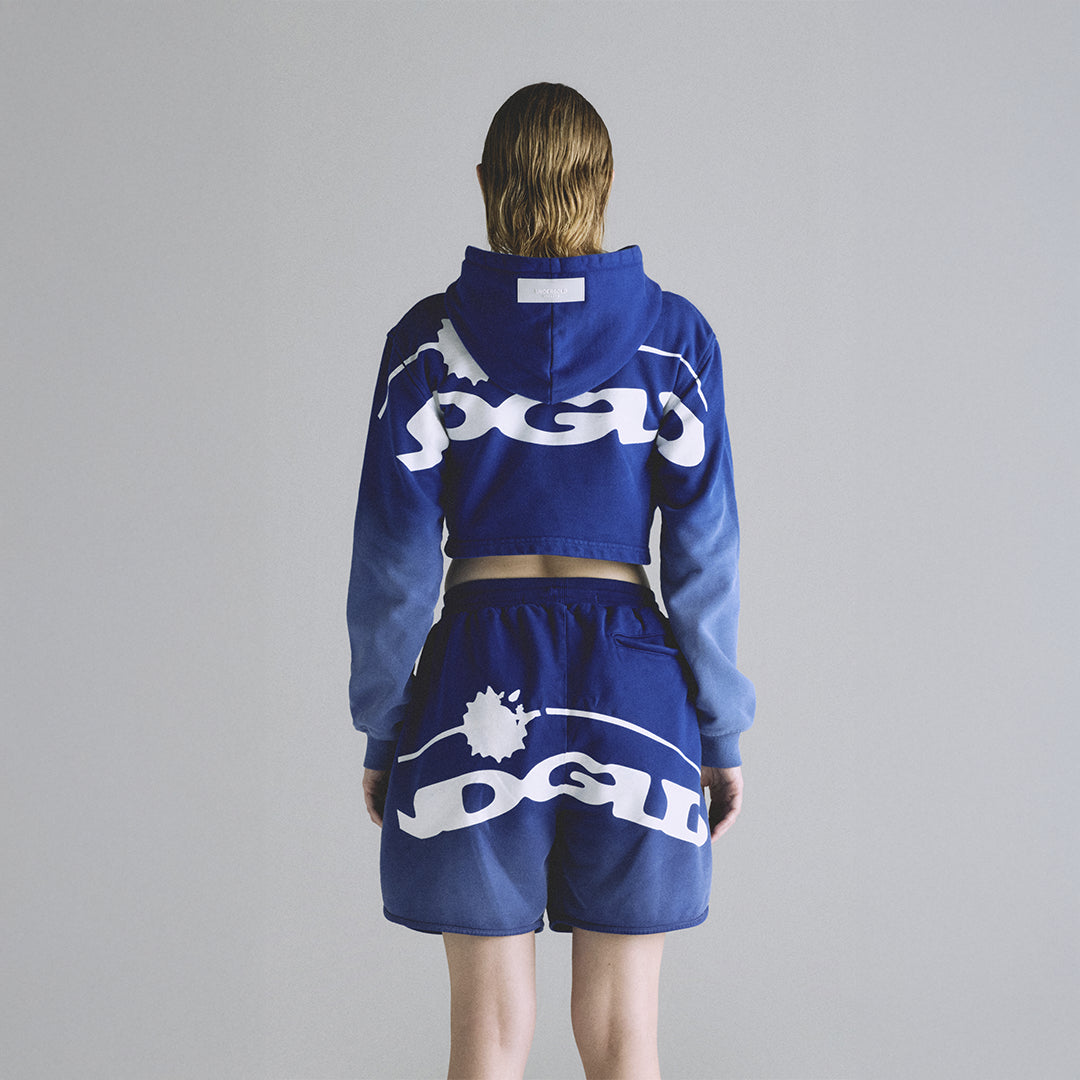 HELIOS SLIM FIT CROPPED HOODIE ELECTRIC BLUE