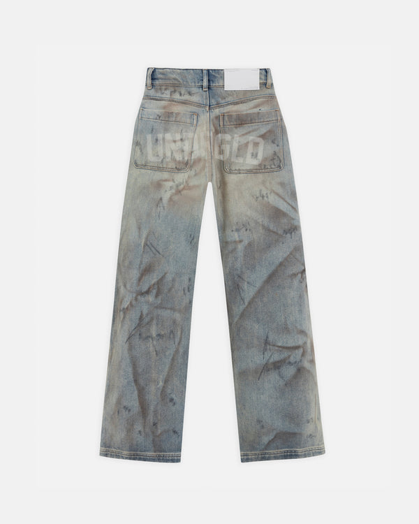 UNDERGOLD - Pants W Capsule Wide Jeans - Dirty Blue