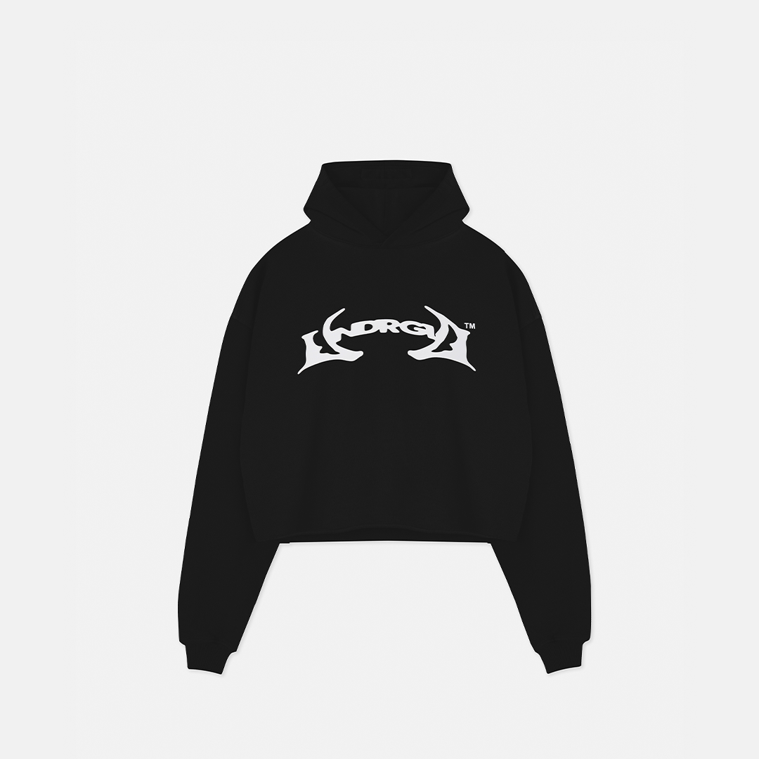 UNDERGOLD THUNDER RIDER BASIC CROPPED HOODIE BLACK