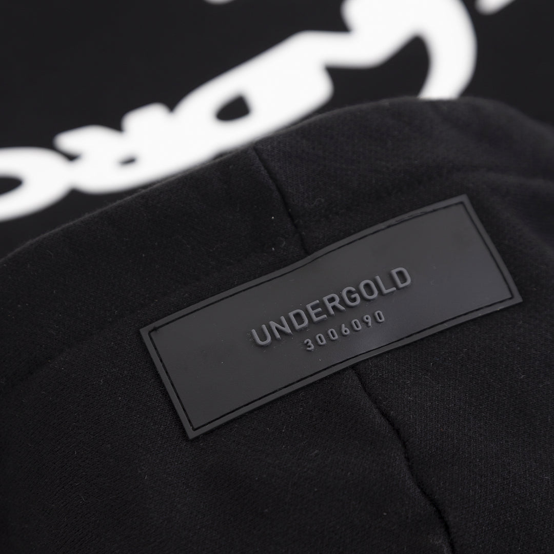 THUNDER RIDER BASIC CROPPED HOODIE BLACK