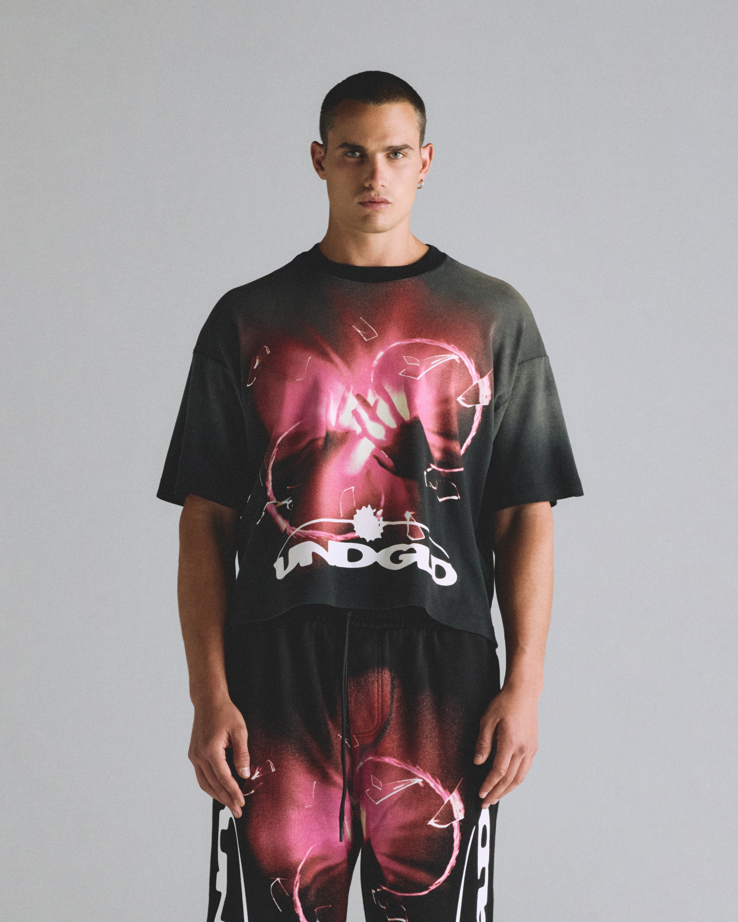 UNDERGOLD HELIOS DAZZLED BOXY FIT TSHIRT FADED BLACK