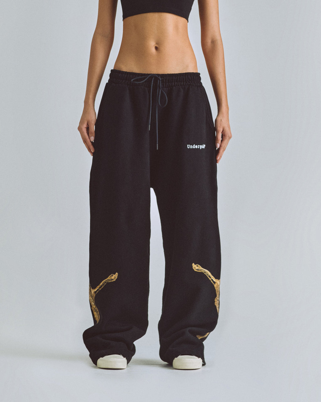 UNDERGOLD THE PATH GOLDEN CHRIST STRAIGHTPANTS BLACK