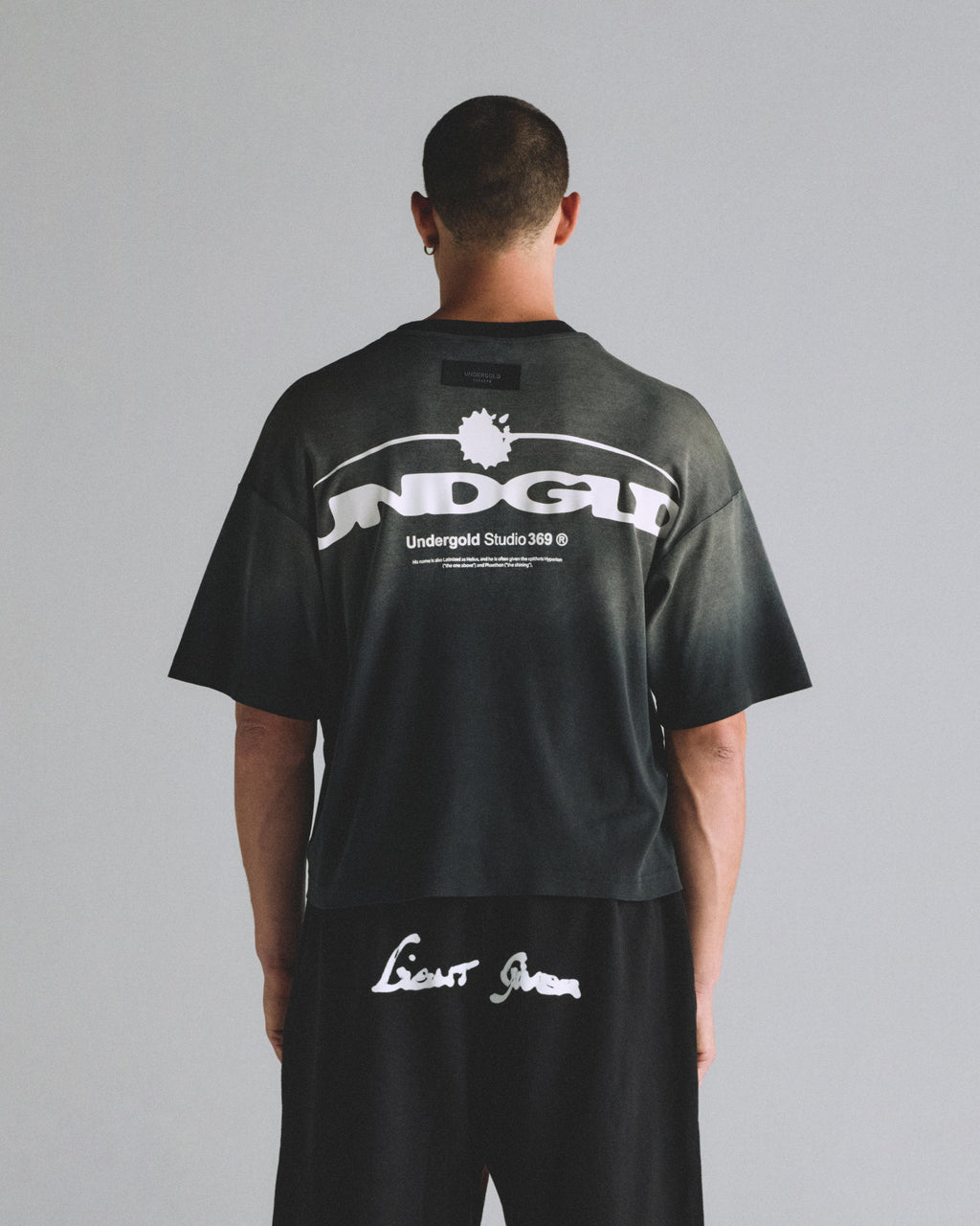 UNDERGOLD HELIOS DAZZLED BOXY FIT TSHIRT FADED BLACK