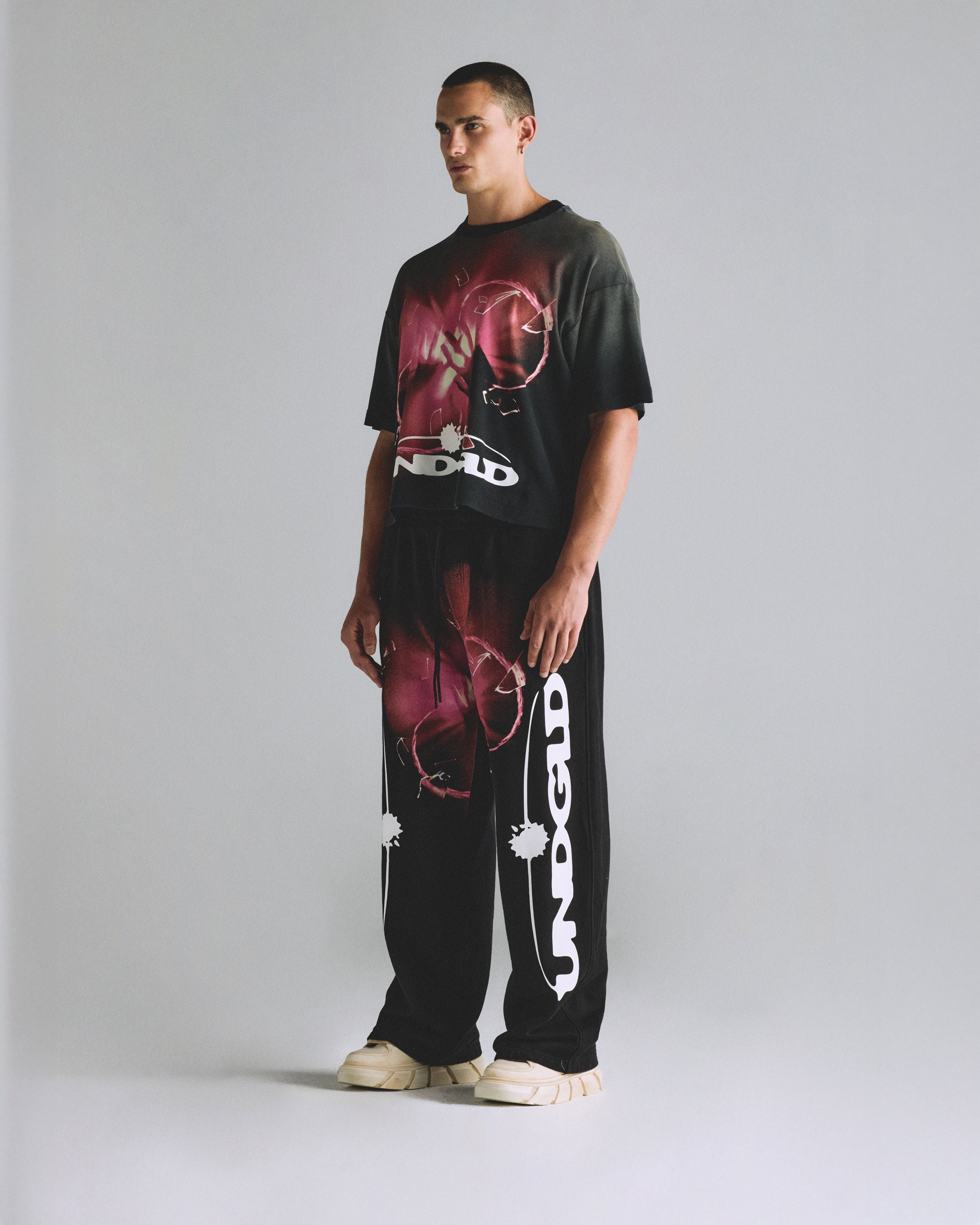 UNDERGOLD HELIOS DAZZLED BOXY FIT TSHIRT FADED BLACK