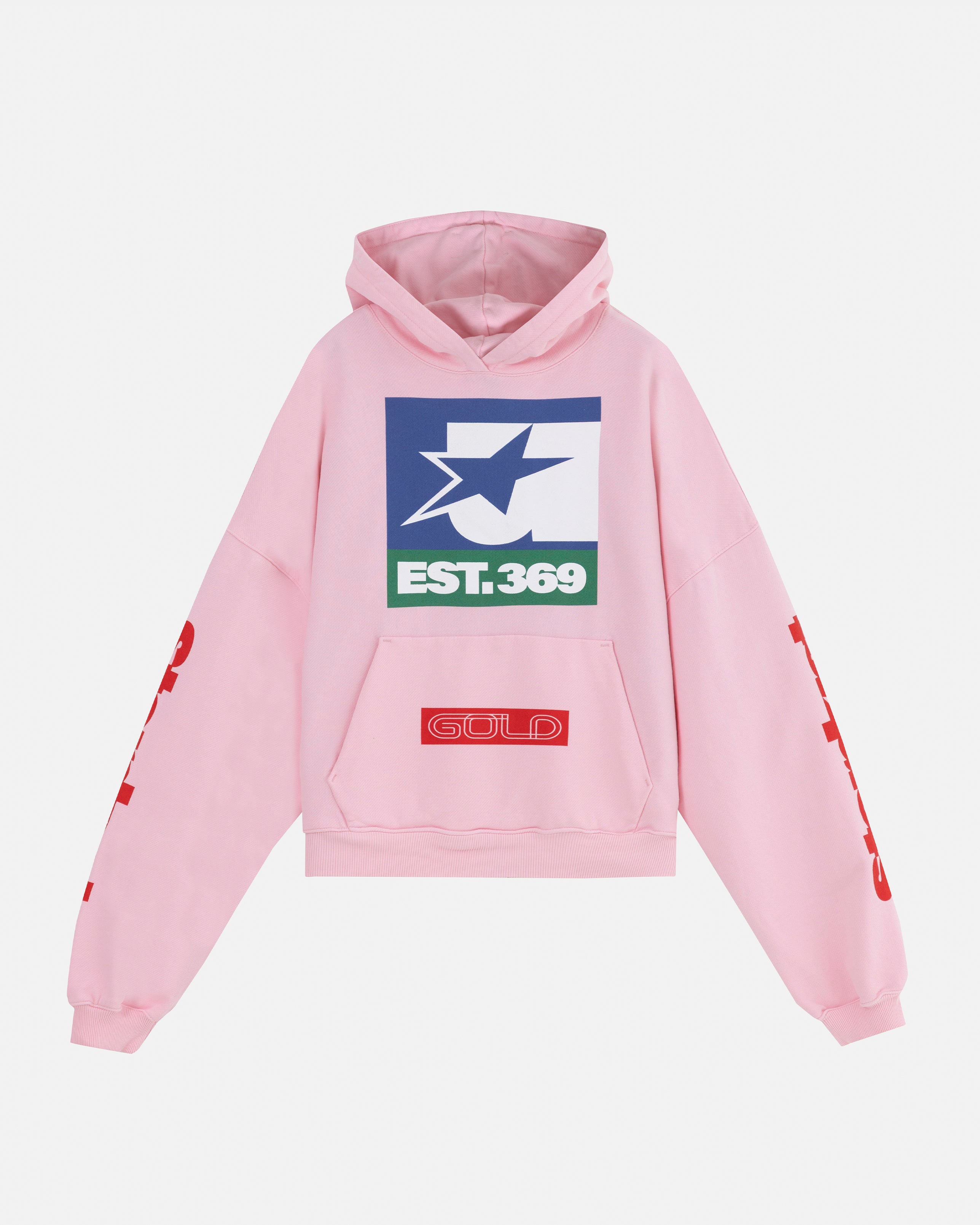 UNDERGOLD  STARDUST SYMBOL BOXY FIT HOODIE PINK