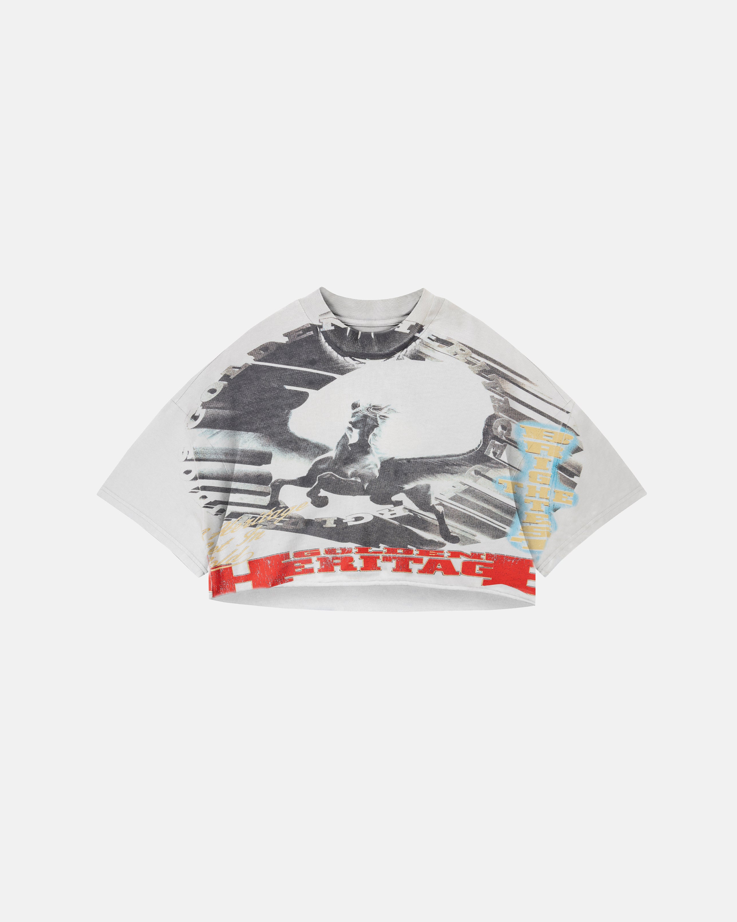 UNDERGOLD GOLDEN HERITAGE PEGASUS CROP TOP – WHITE