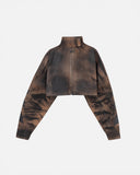 UNDERGOLD W STARDUST STARS TALL NECK ZIP UP JACKET – VINTAGE BROWN