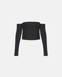 UNDERGOLD BASICS OFF SHOULDER LONG SLEEVE TOP BLACK
