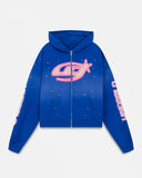 UNDERGOLD - Hoodie Act 1 Neon Zip Up Boxy Fit - Electric Blue