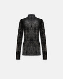 Undergold Basics Turtle Neck Top Transparent Black