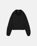 UNDERGOLD BASICS POLO COLLAR BOXY FIT HOODIE – BLACK