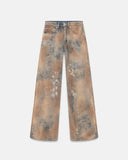 Undergold 94' W Riveted Painted Wide Jeans Gothic Blue