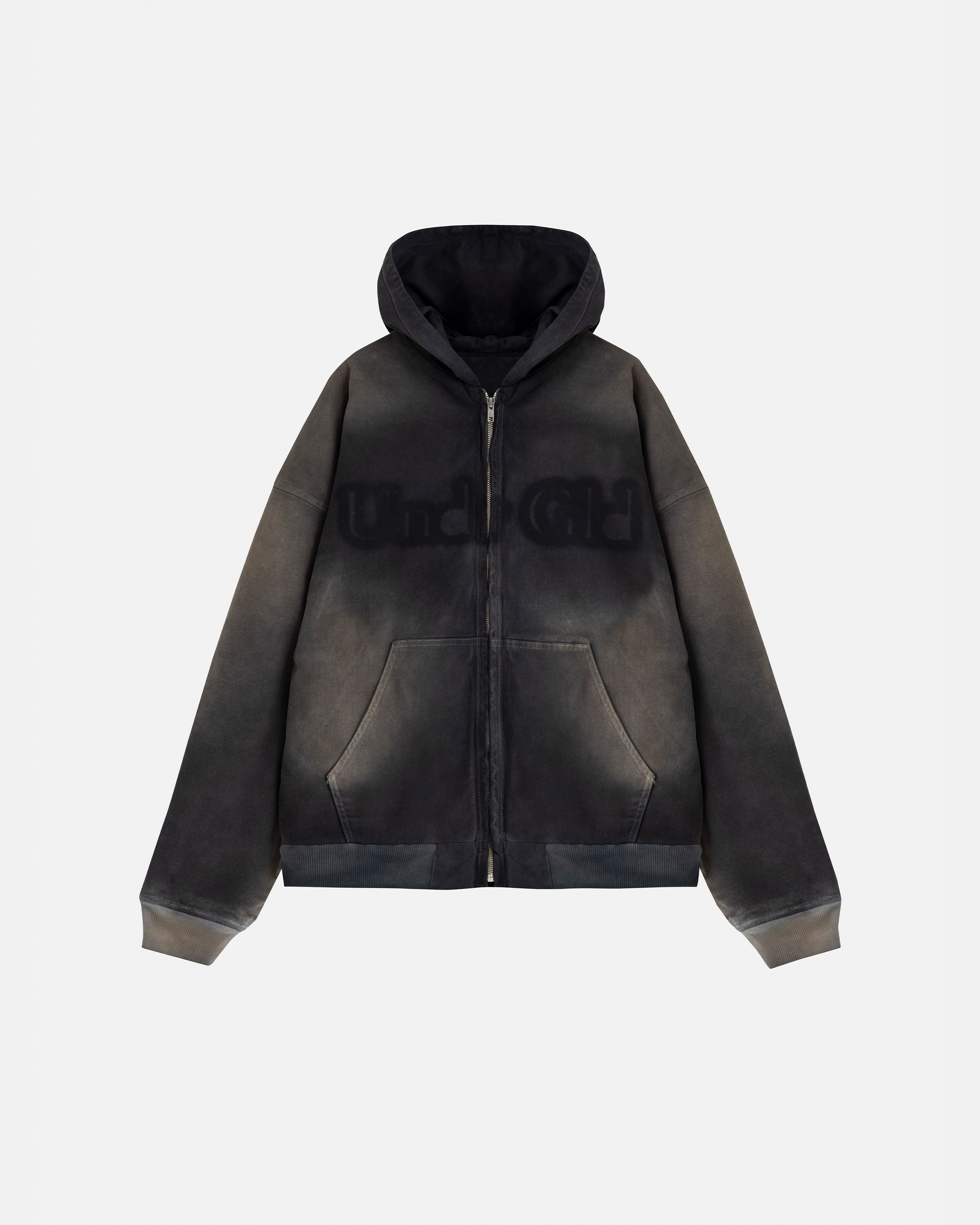 AGNUS DEI UNDRGLD STENCIL HOODIE JACKET DIRTY BLACK