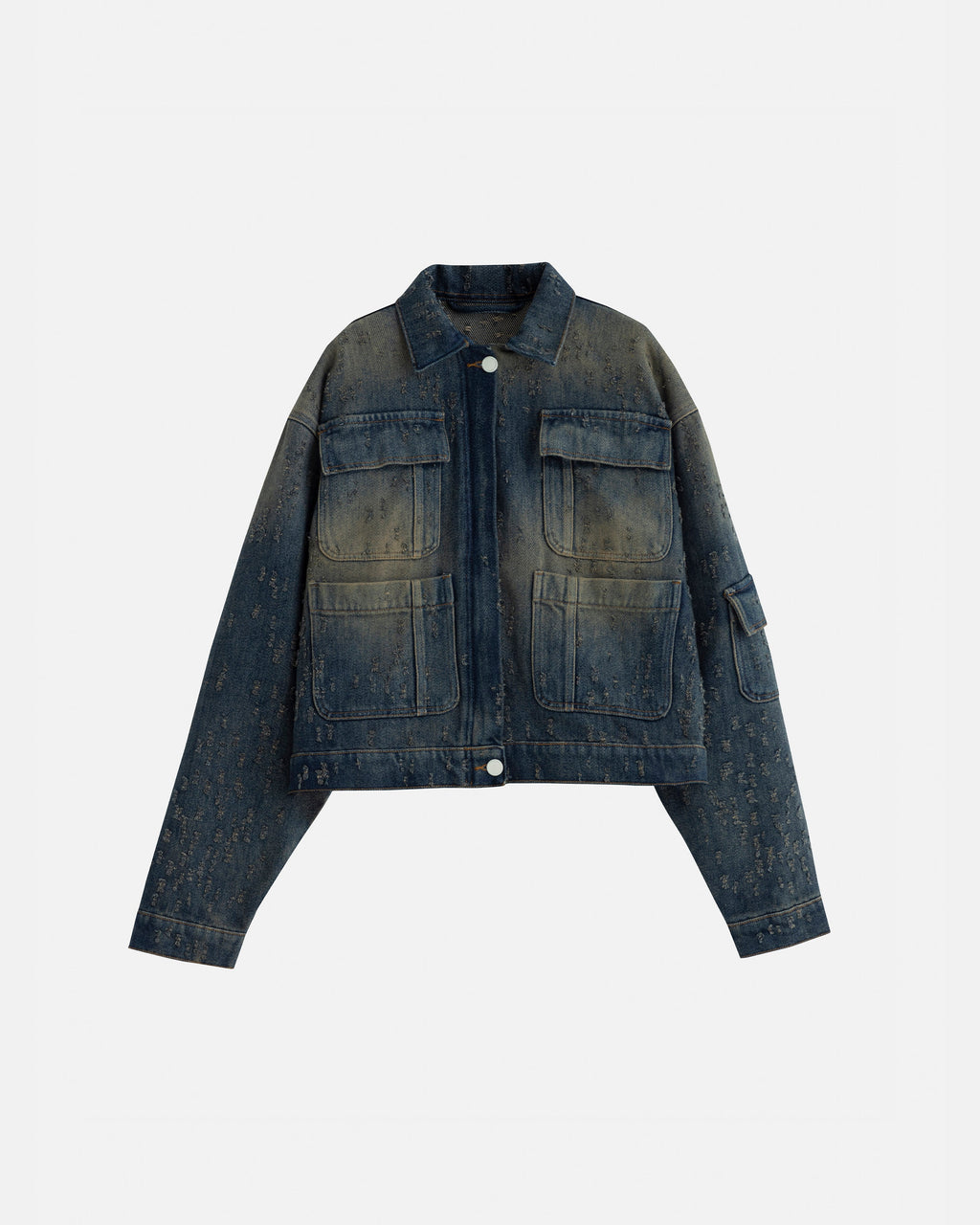 UNDERGOLD AGNUS DEI UNDRGLD RIPPED JACKET DIRTY BLUE