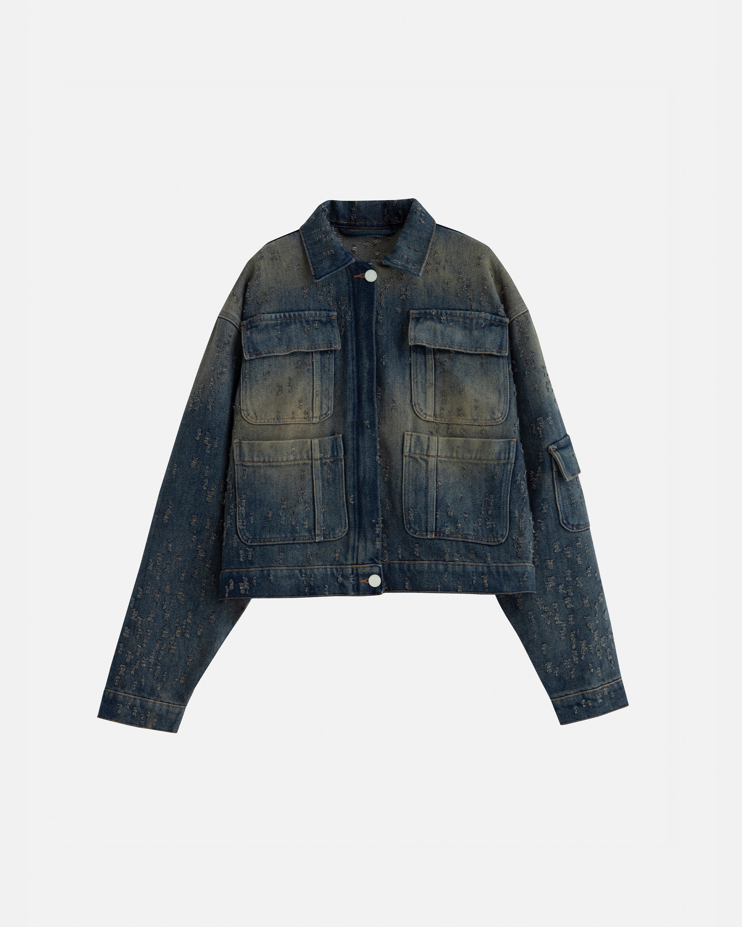 UNDERGOLD AGNUS DEI UNDRGLD RIPPED JACKET DIRTY BLUE