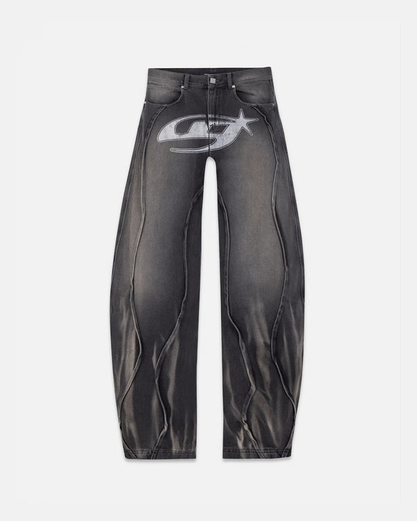 UNDERGOLD - Pants W Act 1 UG Star Barrel Vein Jean Washed - Black