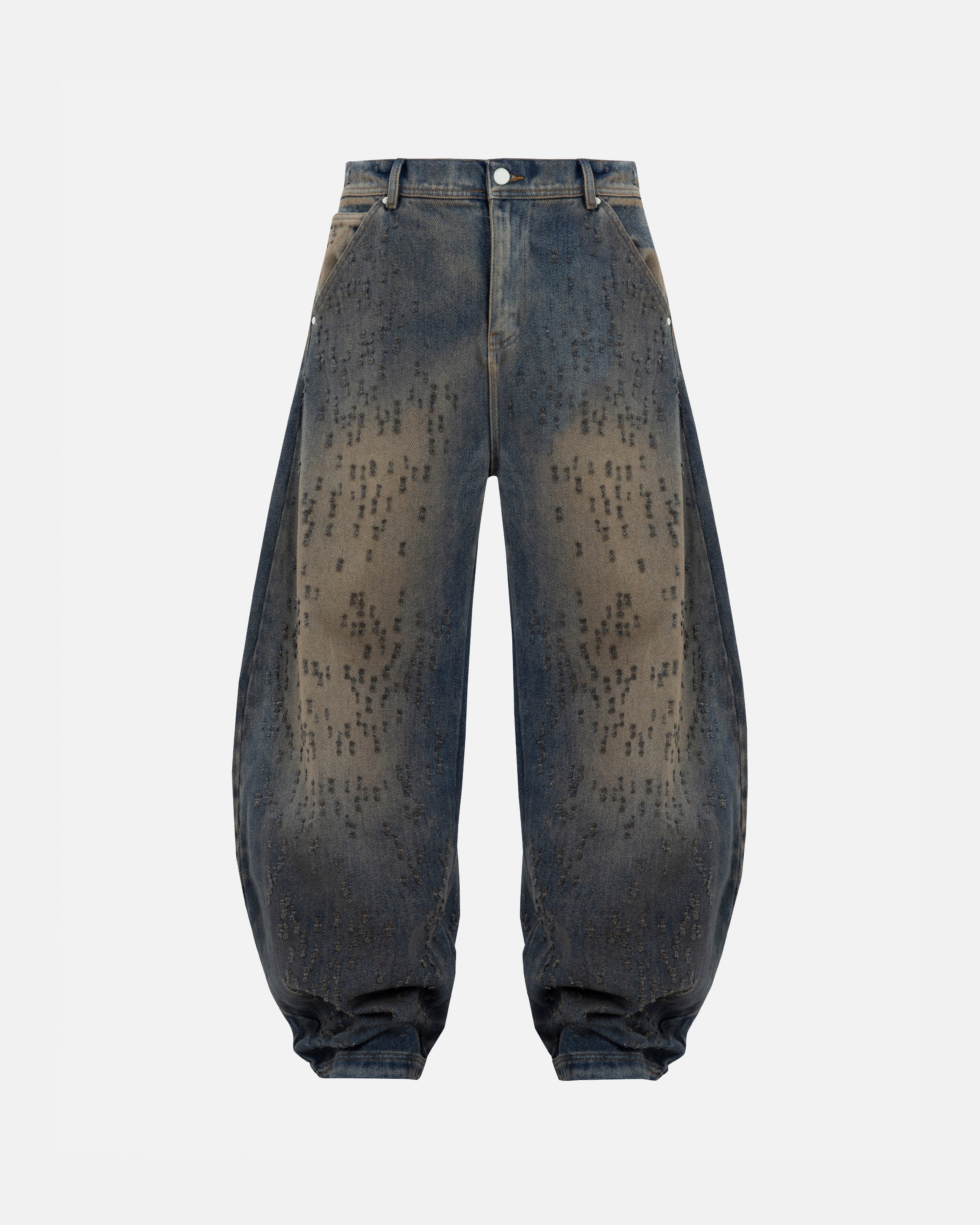 AGNUS DEI U RIPPED BARREL JEAN DIRTY BLUE